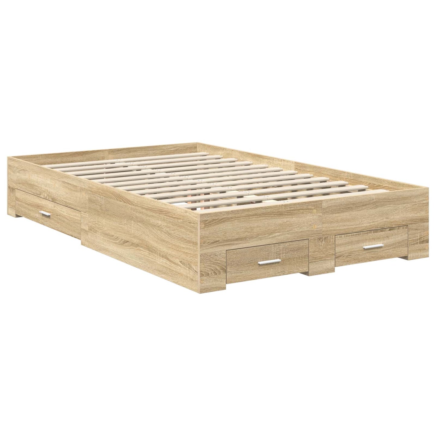 vidaXL Σκελετός Κρεβατιού Δρύς Sonoma 135 x 190 cm Επεξεργασμένο ξύλο