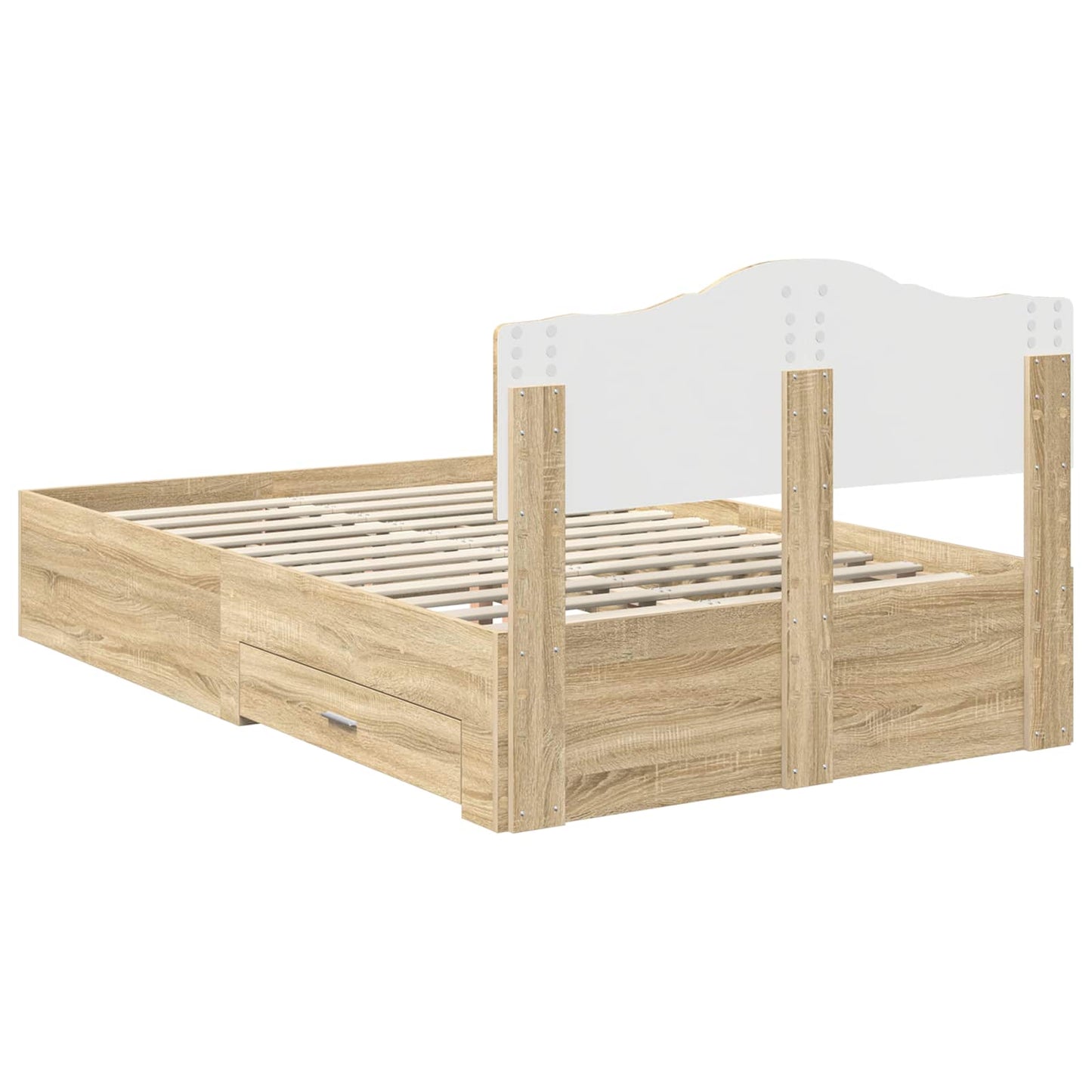 vidaXL Σκελετός Κρεβατιού Δρύς Sonoma 135 x 190 cm Επεξεργασμένο ξύλο