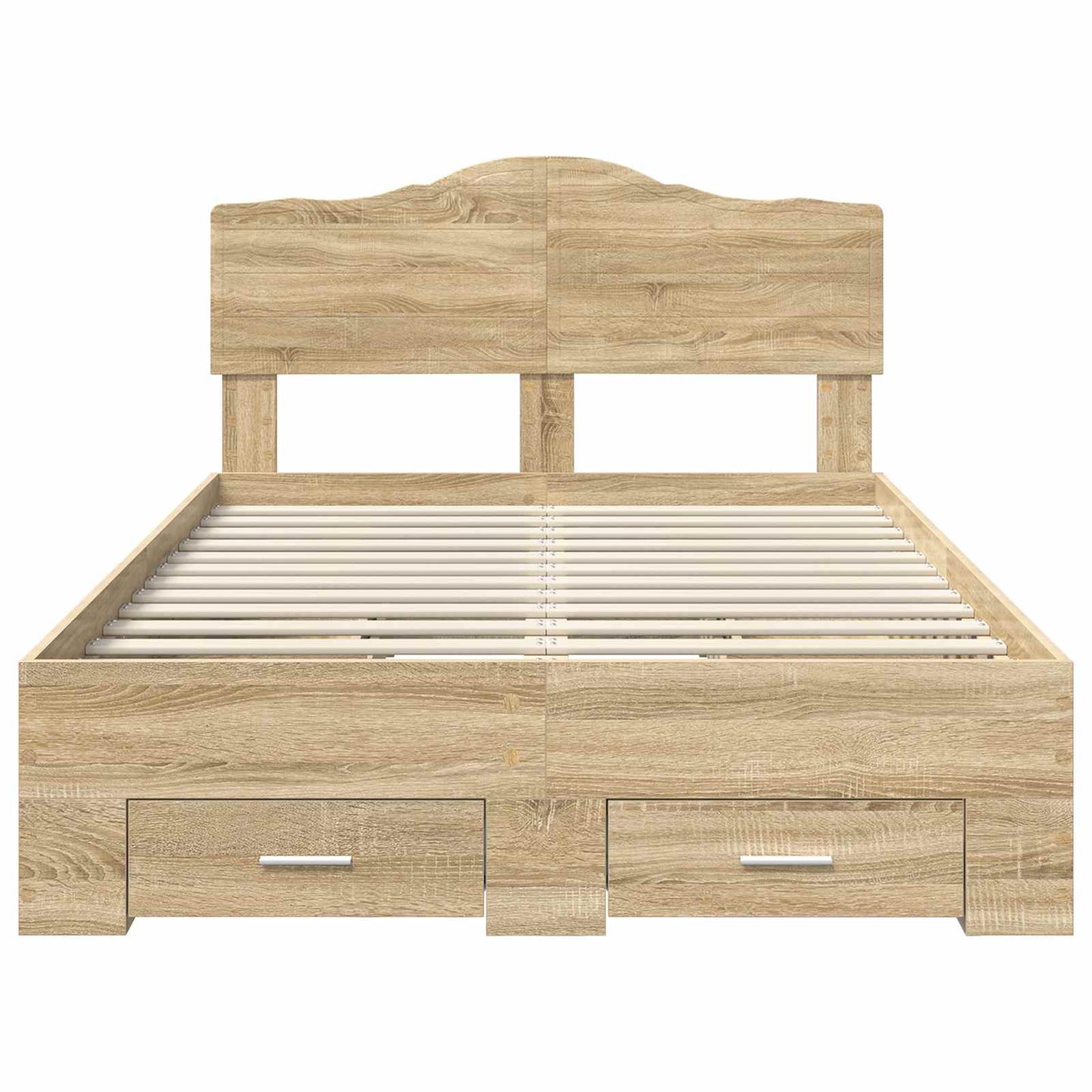 vidaXL Σκελετός Κρεβατιού Δρύς Sonoma 135 x 190 cm Επεξεργασμένο ξύλο