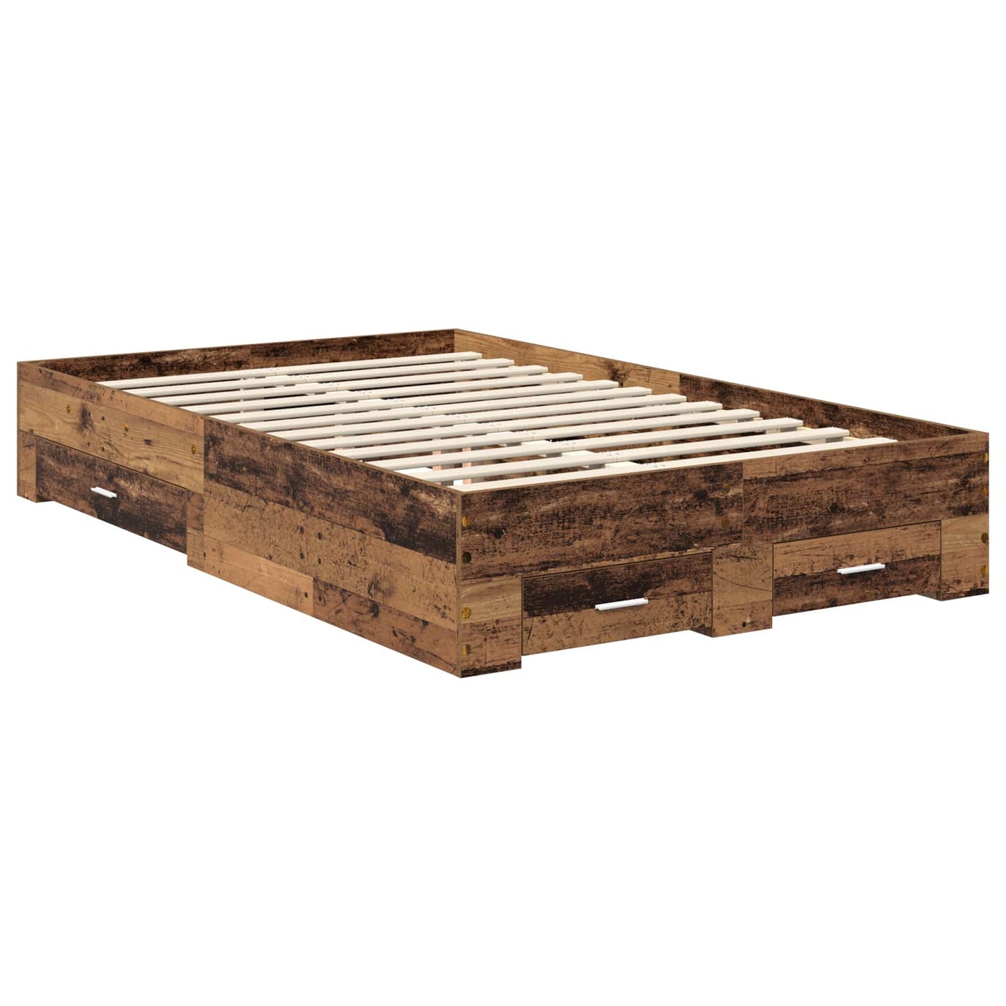 vidaXL Σκελετός Κρεβατιού Παλιό ξύλο 120 x 190 cm Επεξεργασμένο ξύλο