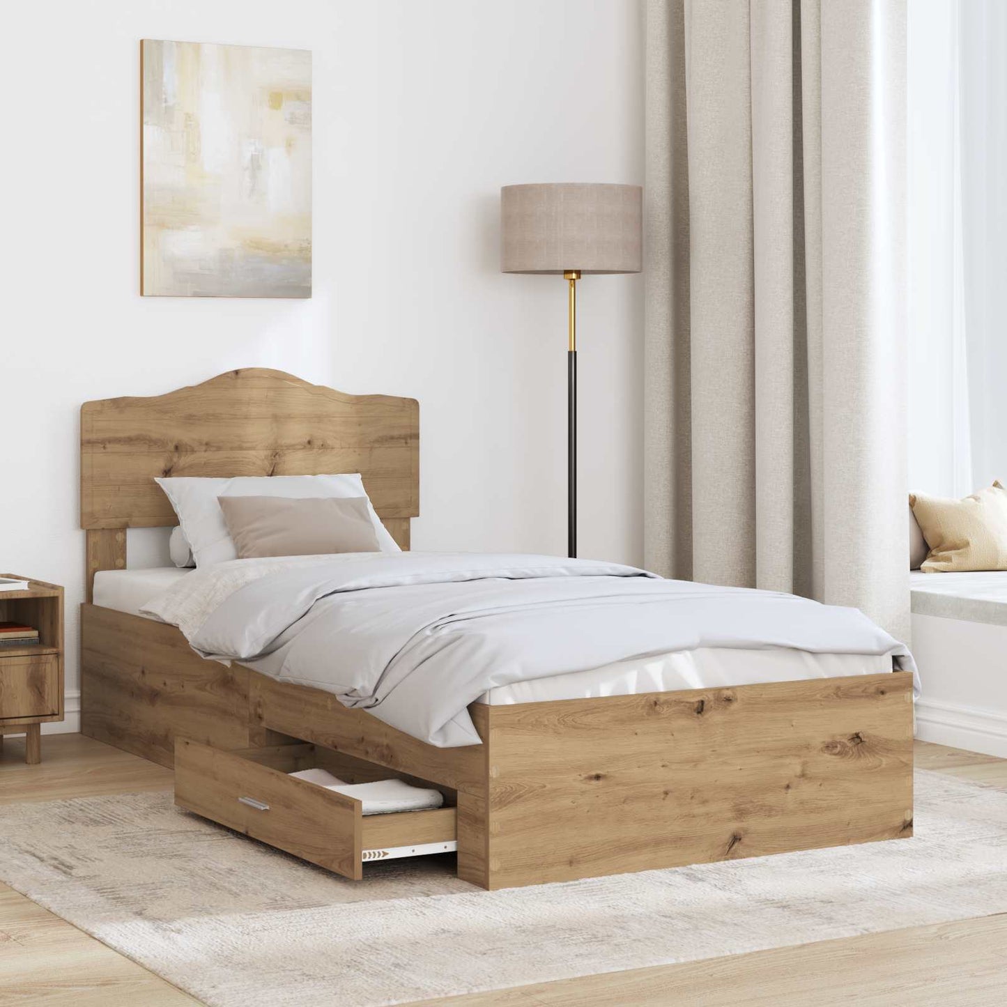 vidaXL Σκελετός Κρεβατιού Artisan Oak 100 x 200 cm Επεξεργασμένο ξύλο