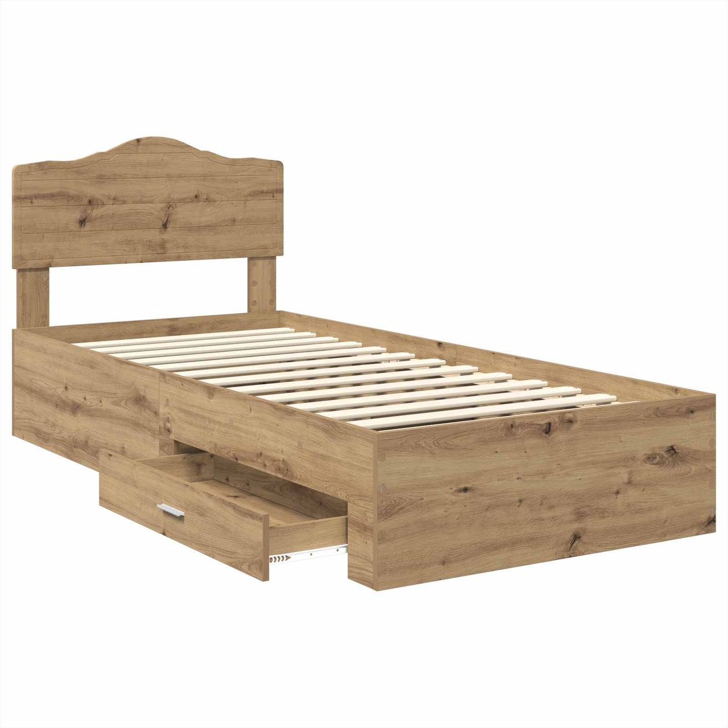 vidaXL Σκελετός Κρεβατιού Artisan Oak 100 x 200 cm Επεξεργασμένο ξύλο