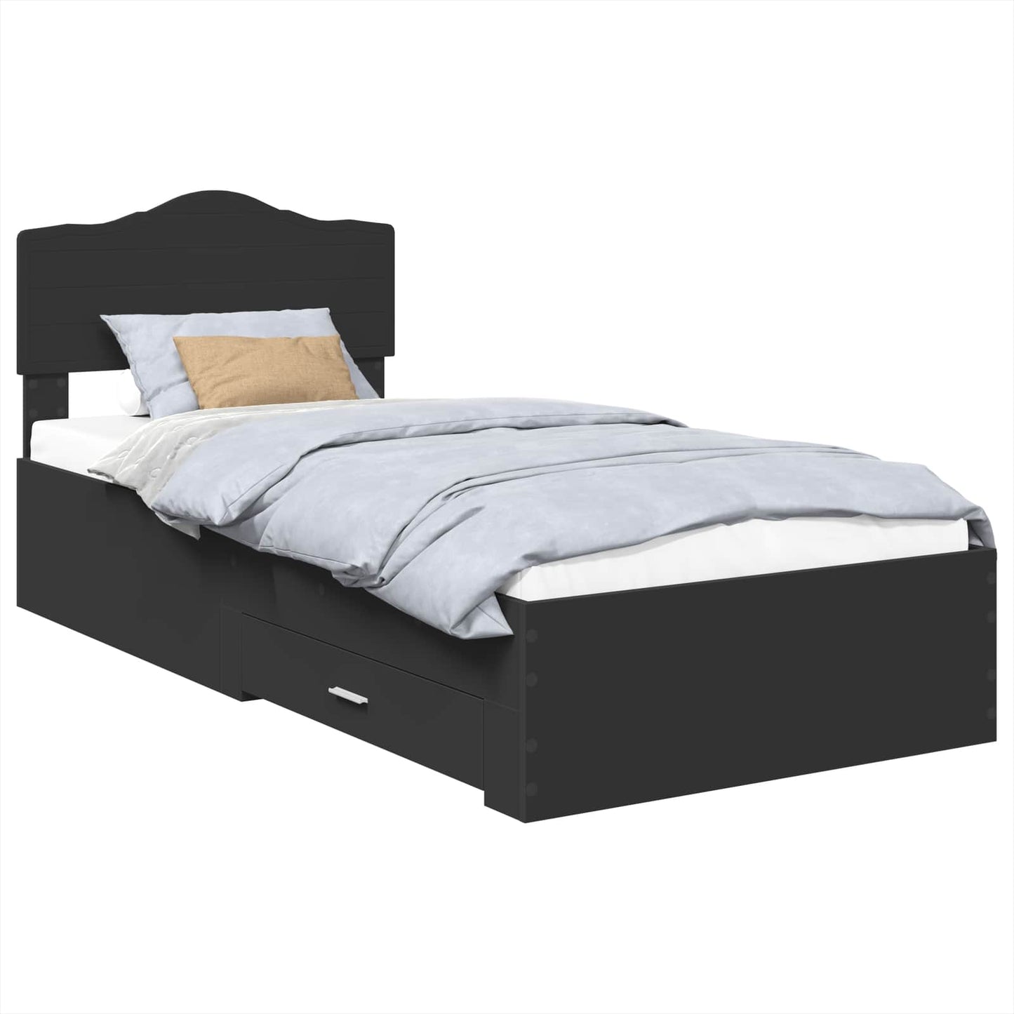 vidaXL Σκελετός Κρεβατιού Μαύρο 70 x 190 cm Επεξεργασμένο ξύλο