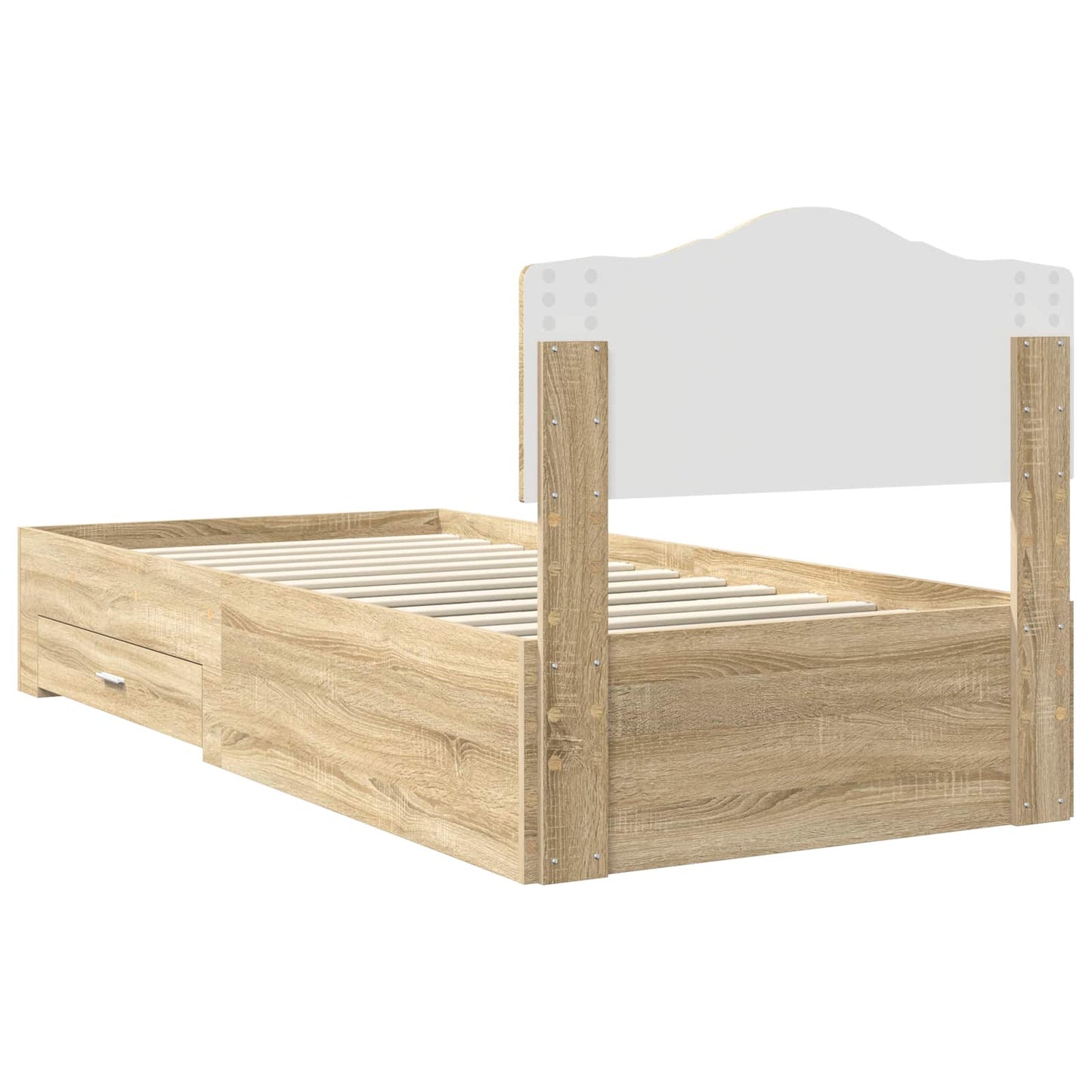vidaXL Σκελετός Κρεβατιού Δρύς Sonoma 70 x 190 cm Επεξεργασμένο ξύλο