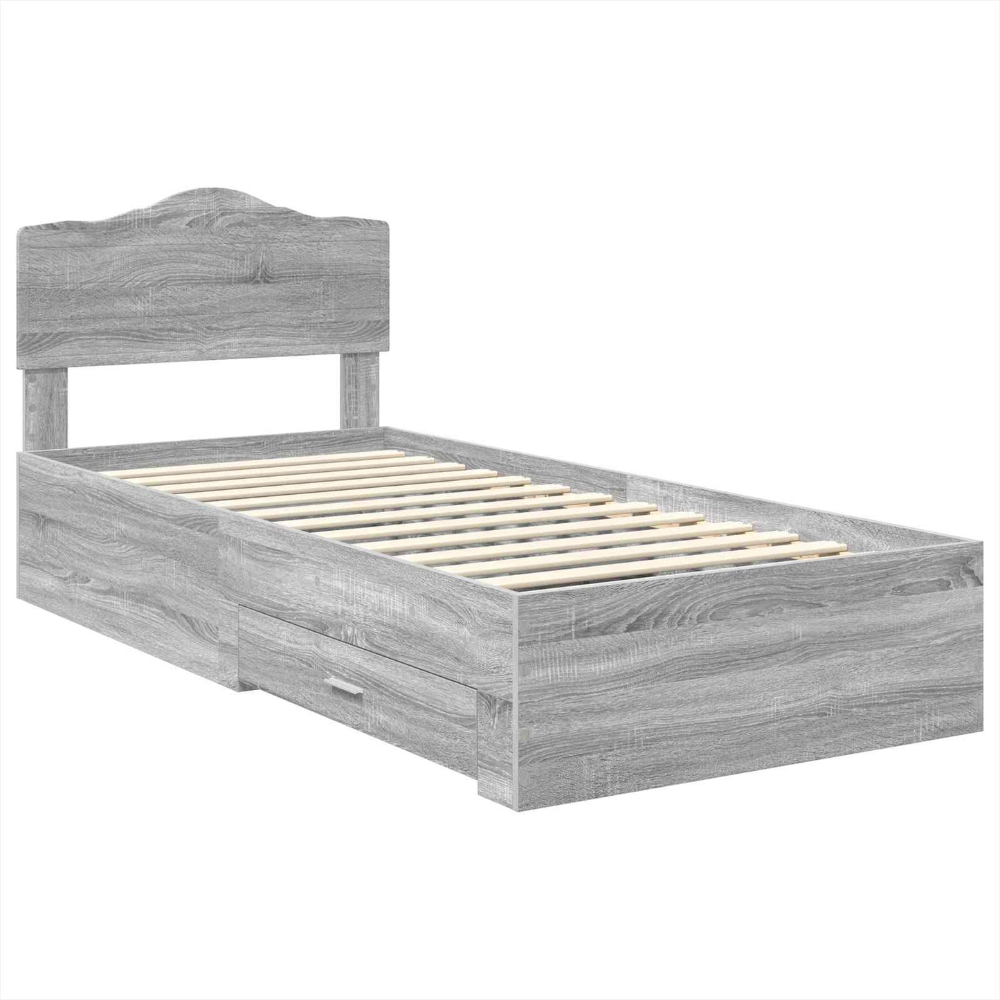 vidaXL Σκελετός Κρεβατιού Γκρίζο Σονομα 70 x 190 cm Επεξεργασμένο ξύλο