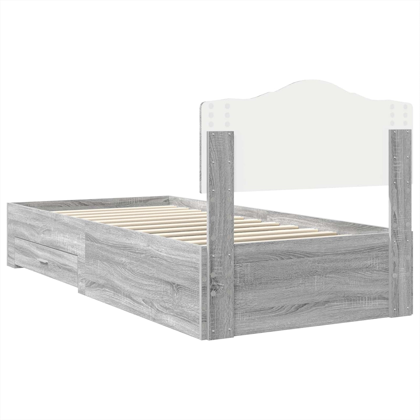 vidaXL Σκελετός Κρεβατιού Γκρίζο Σονομα 70 x 190 cm Επεξεργασμένο ξύλο