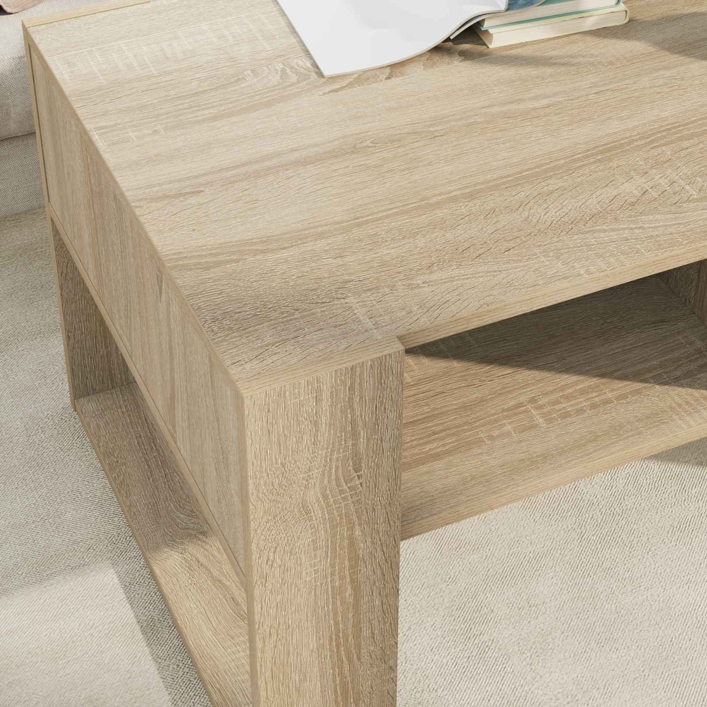 vidaXL Τραπεζάκι σαλονιού με αποθήκευση Δρύς Sonoma 92 x 53 x 45 εκ.