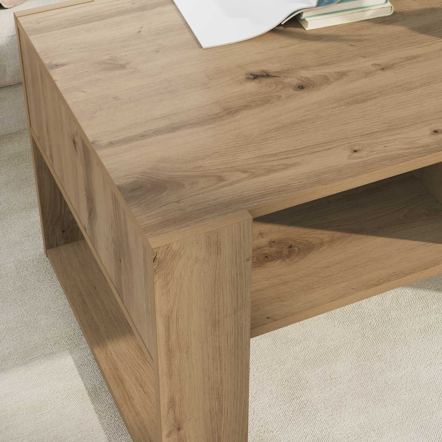 vidaXL Τραπεζάκι σαλονιού με αποθήκευση Artisan Oak 92 x 53 x 45 εκ.
