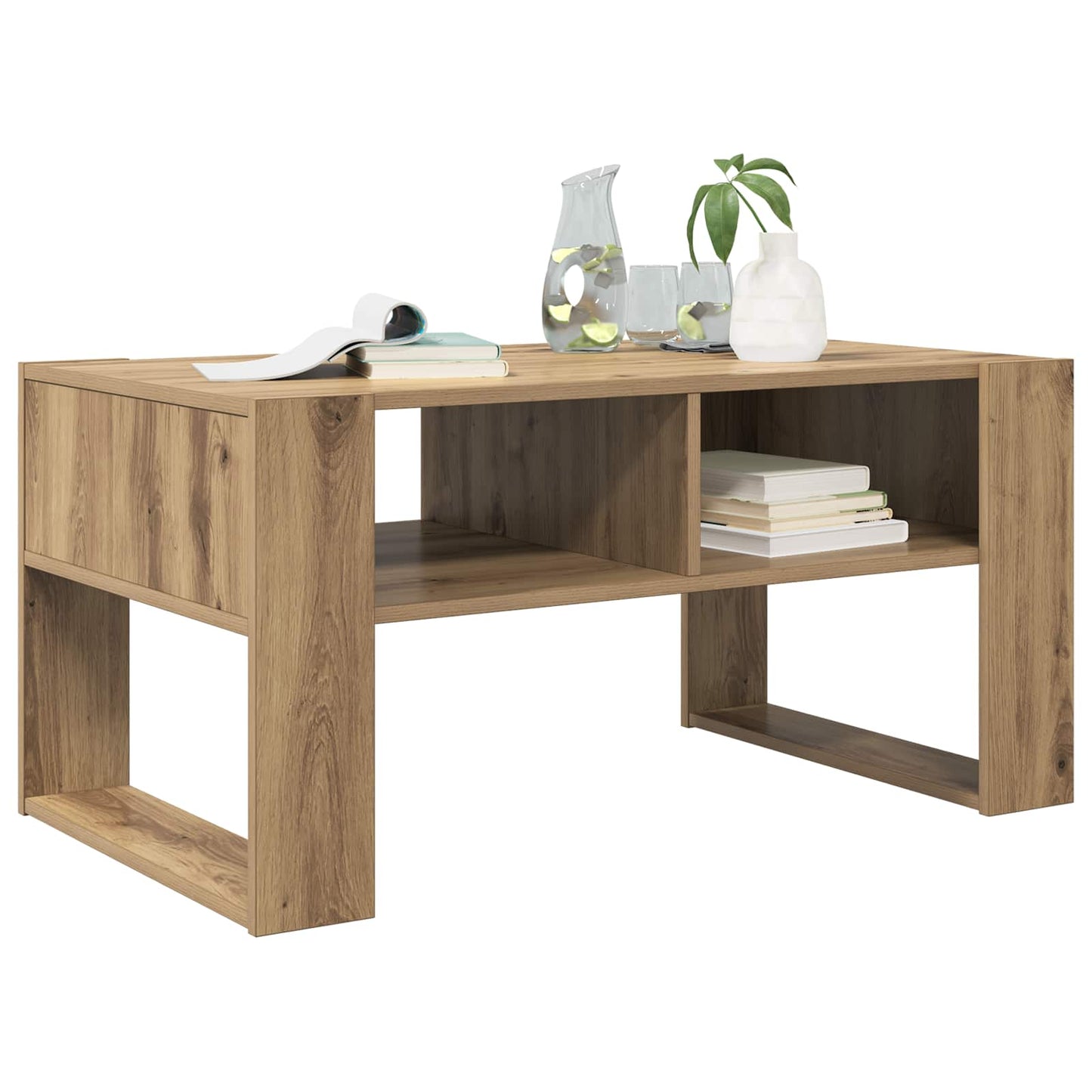 vidaXL Τραπεζάκι σαλονιού με αποθήκευση Artisan Oak 92 x 53 x 45 εκ.