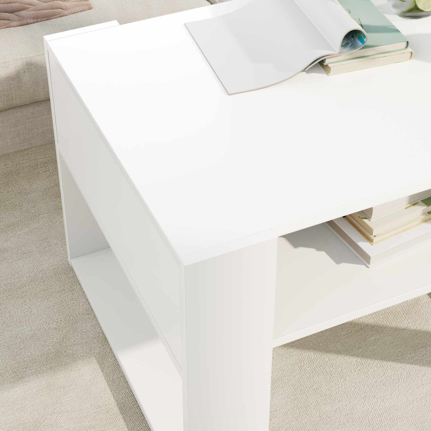 vidaXL Τραπεζάκι σαλονιού Λευκό 66 x 53 x 45 εκ. Επεξεργασμένο ξύλο