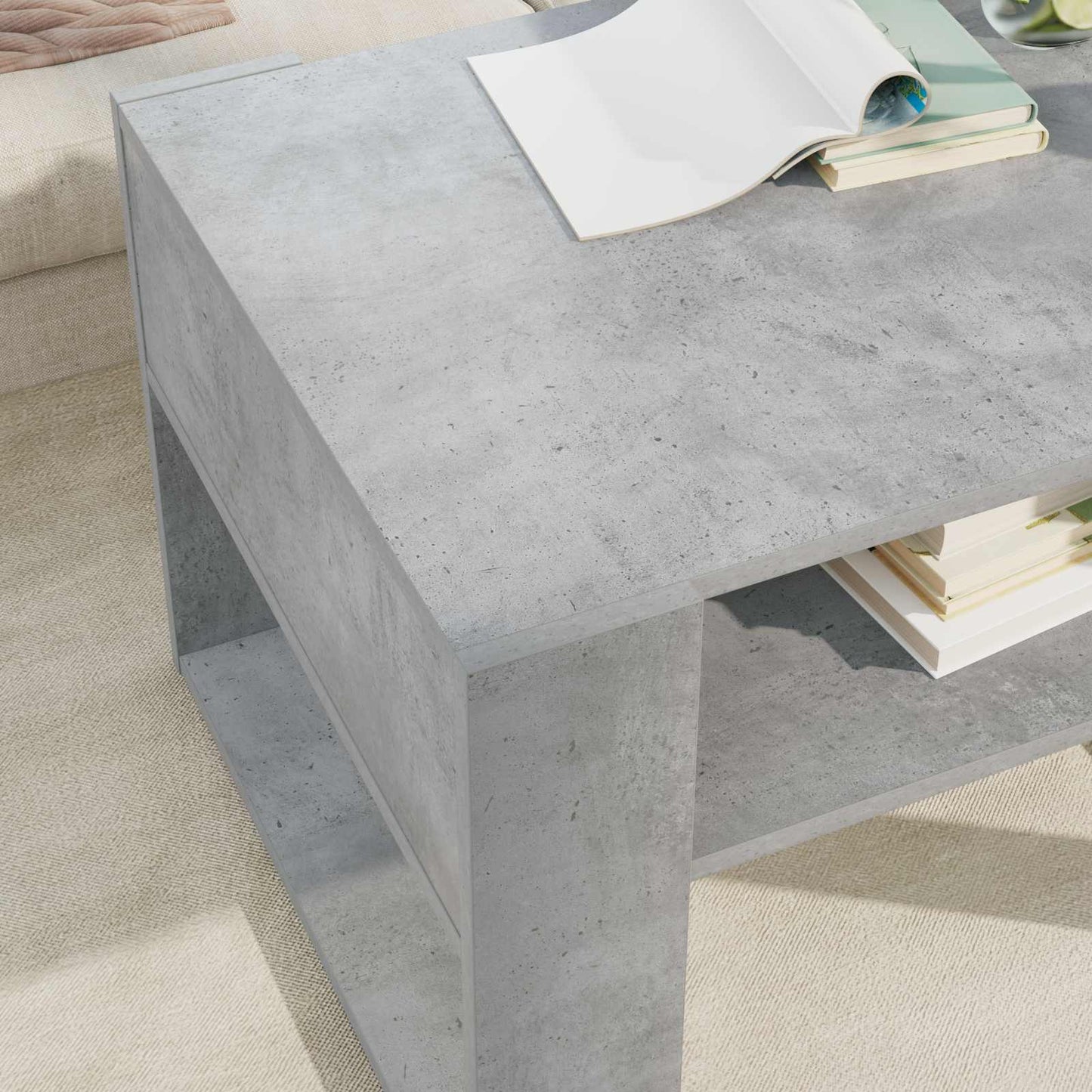 vidaXL Τραπεζάκι σαλονιού Σκυρόδεμα Γκρι 66 x 53 x 45 εκ.