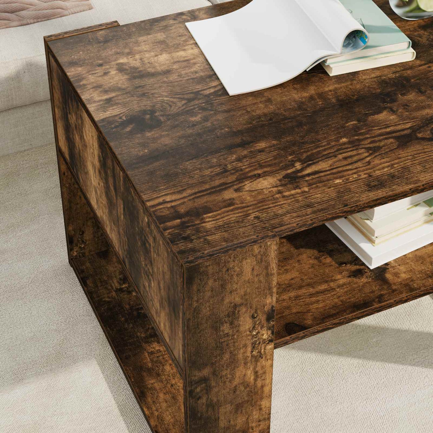 vidaXL Τραπεζάκι σαλονιού Καπνιστό Δρύς 66 x 53 x 45 εκ.