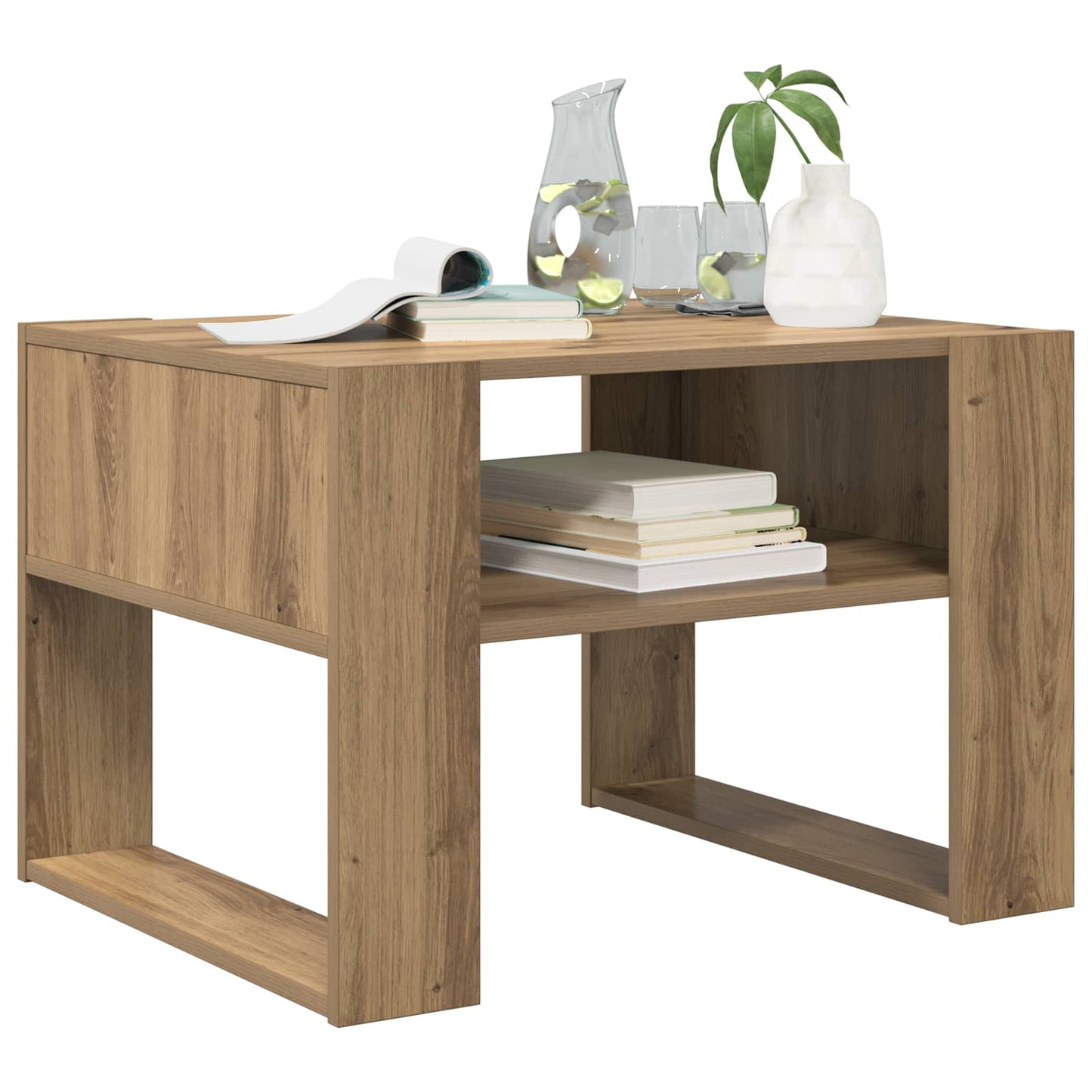 vidaXL Τραπεζάκι σαλονιού με αποθήκευση Artisan Oak 66 x 53 x 45 εκ.