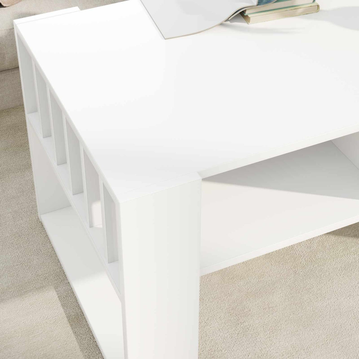 vidaXL Τραπεζάκι σαλονιού Λευκό 92 x 49,5 x 45 εκ. Επεξεργασμένο ξύλο