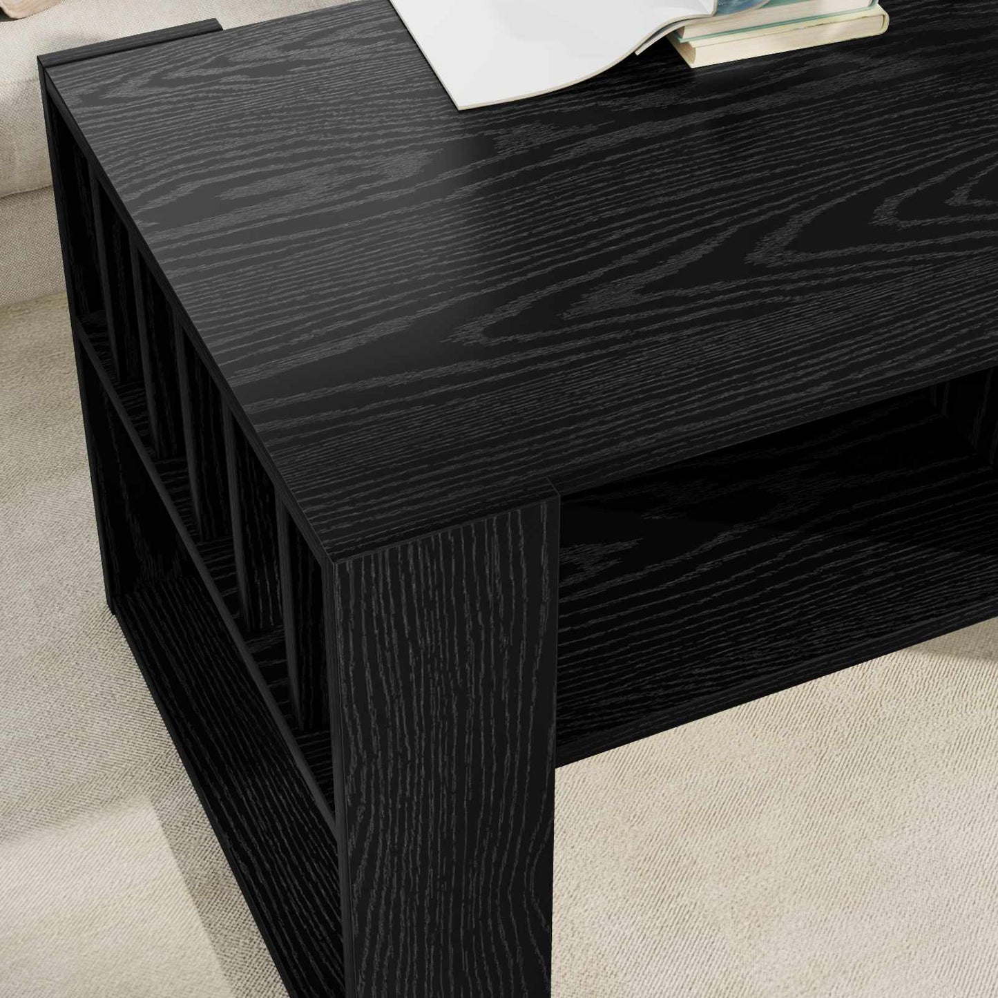 vidaXL Τραπεζάκι σαλονιού Μαύρη Οξυά 92 x 49,5 x 45 εκ.