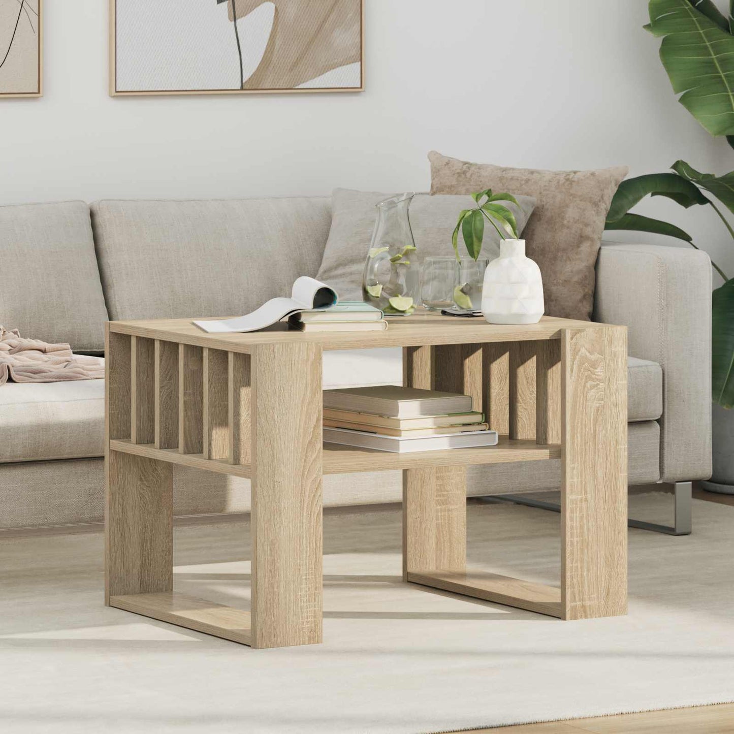 vidaXL Τραπεζάκι σαλονιού Δρύς Sonoma 66 x 49,5 x 45 εκ.