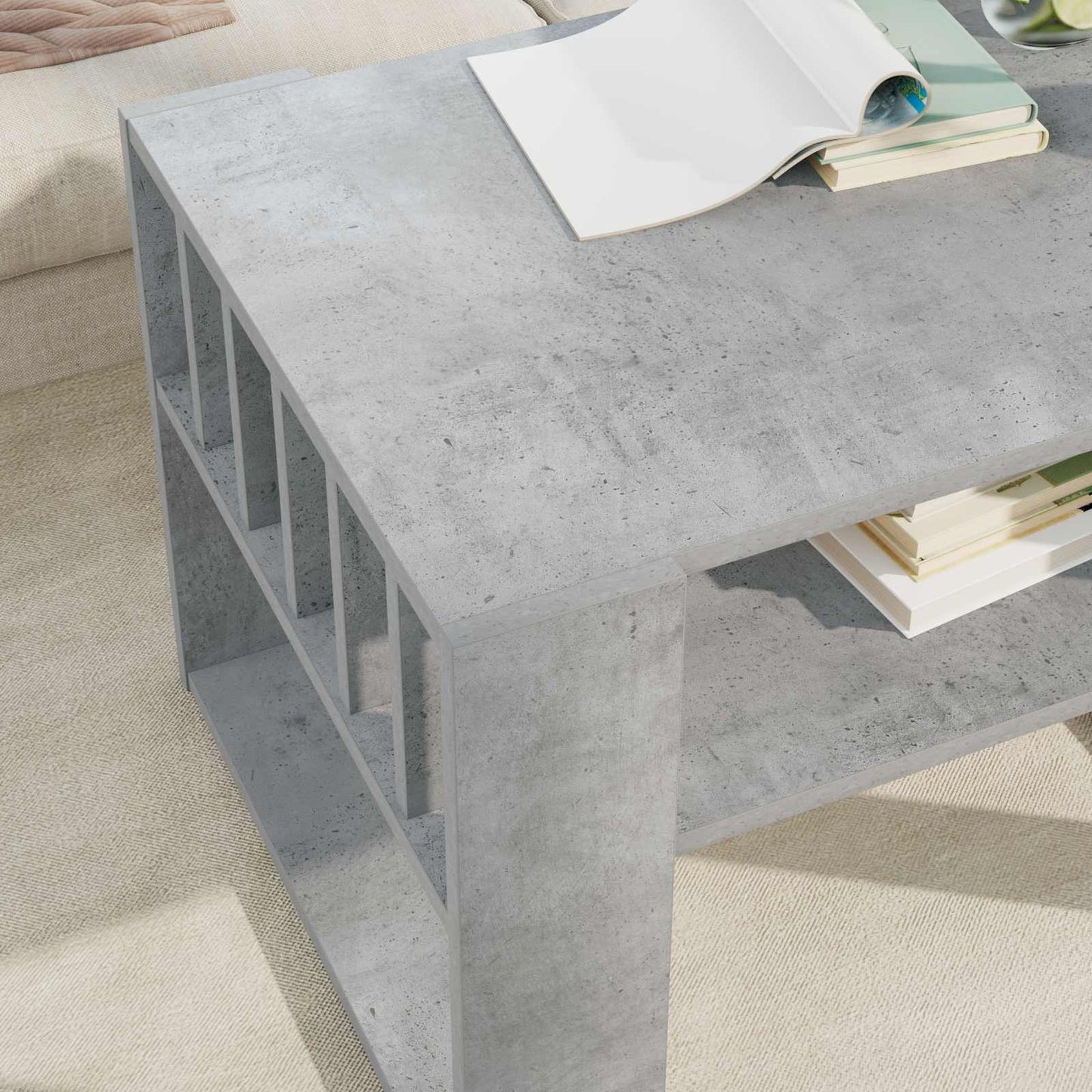 vidaXL Τραπεζάκι σαλονιού Σκυρόδεμα Γκρι 66 x 49,5 x 45 εκ.