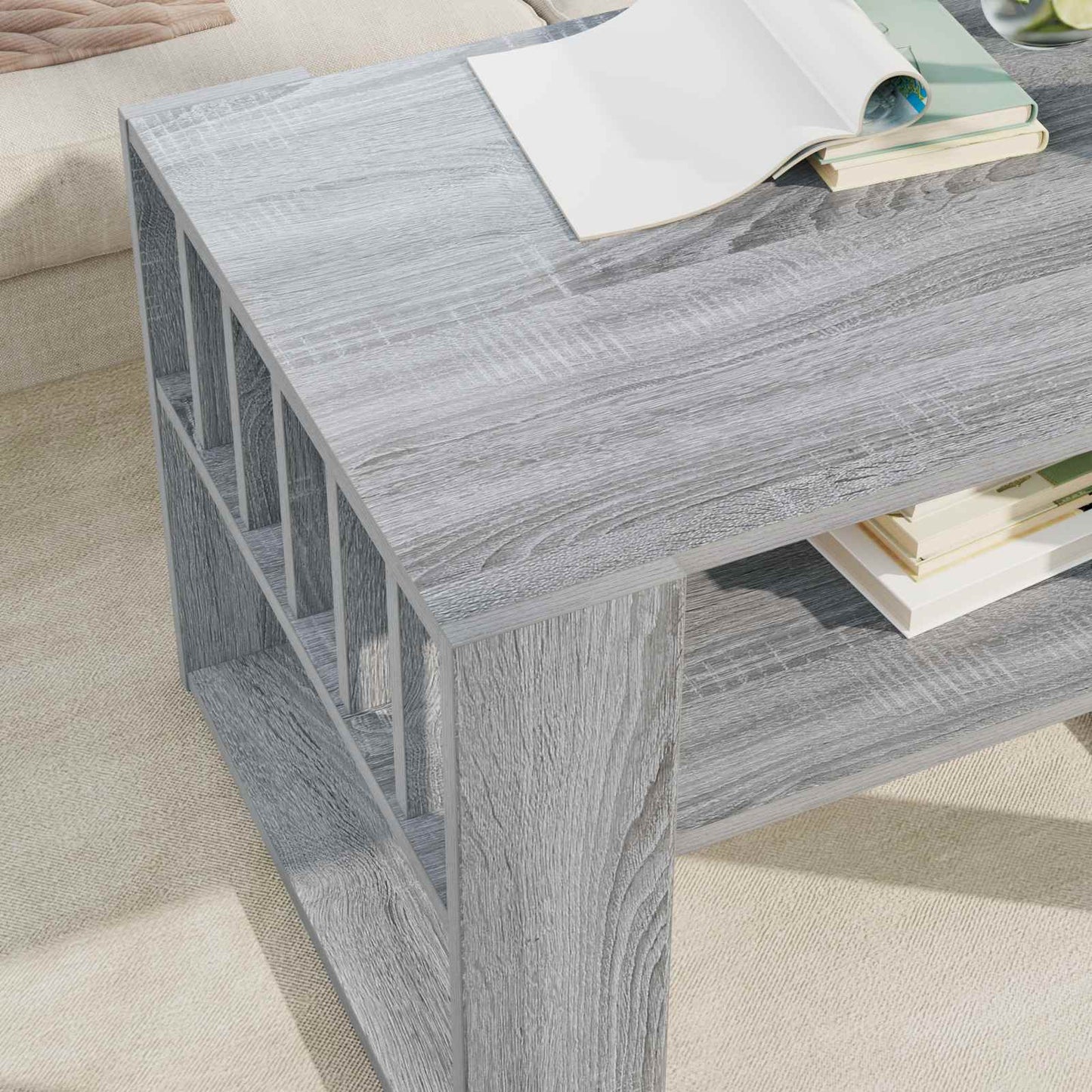 vidaXL Τραπεζάκι σαλονιού Γκρίζο Σονομα 66 x 49,5 x 45 εκ.