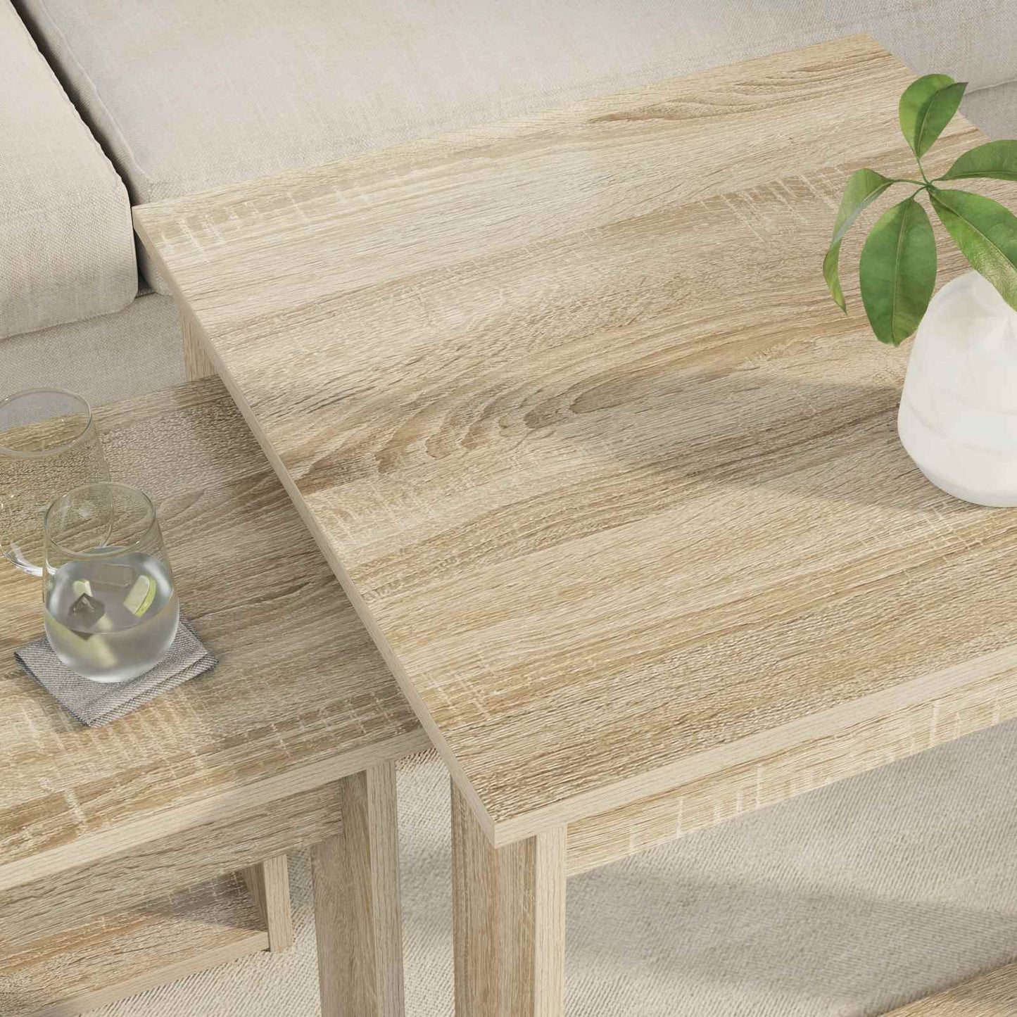 vidaXL Σετ Τραπεζιού Για Καφέ 2 τμχ. Δρύς Sonoma 50 x 52 x 42 εκ