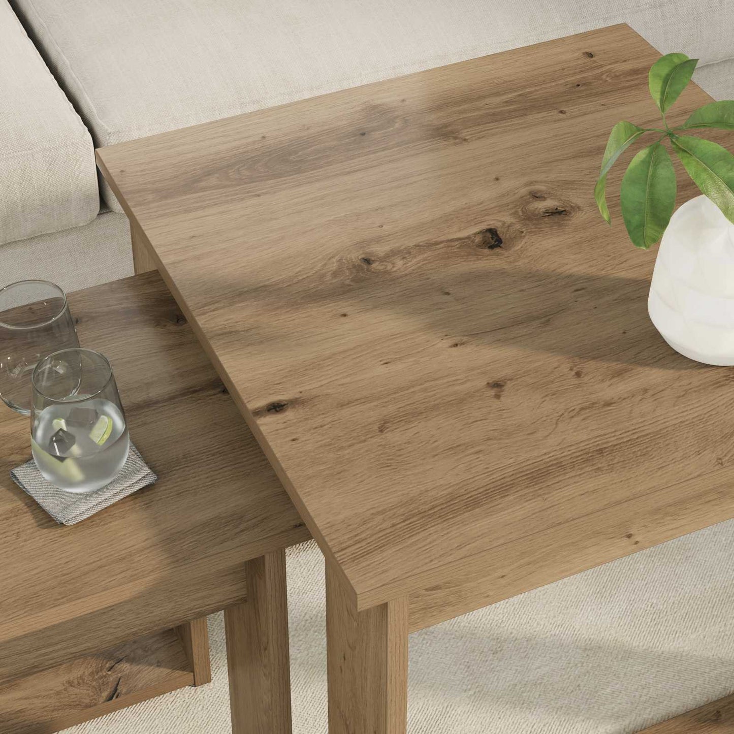 vidaXL Σετ Τραπεζιού Για Καφέ 2 τμχ. Artisan Oak 50 x 52 x 42 εκ