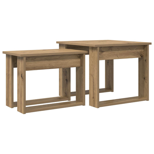 vidaXL Σετ Τραπεζιού Για Καφέ 2 τμχ. Artisan Oak 50 x 52 x 42 εκ