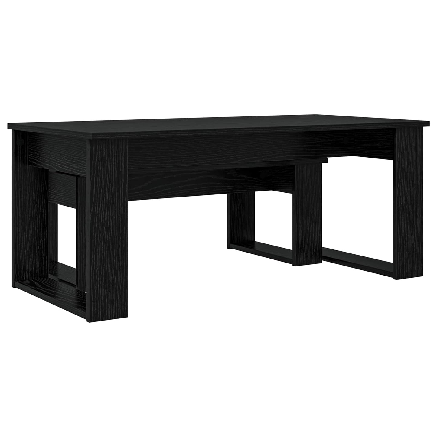 vidaXL Σετ Τραπεζιού Για Καφέ 2 pcs Μαύρη Οξυά Επεξεργασμένο ξύλο