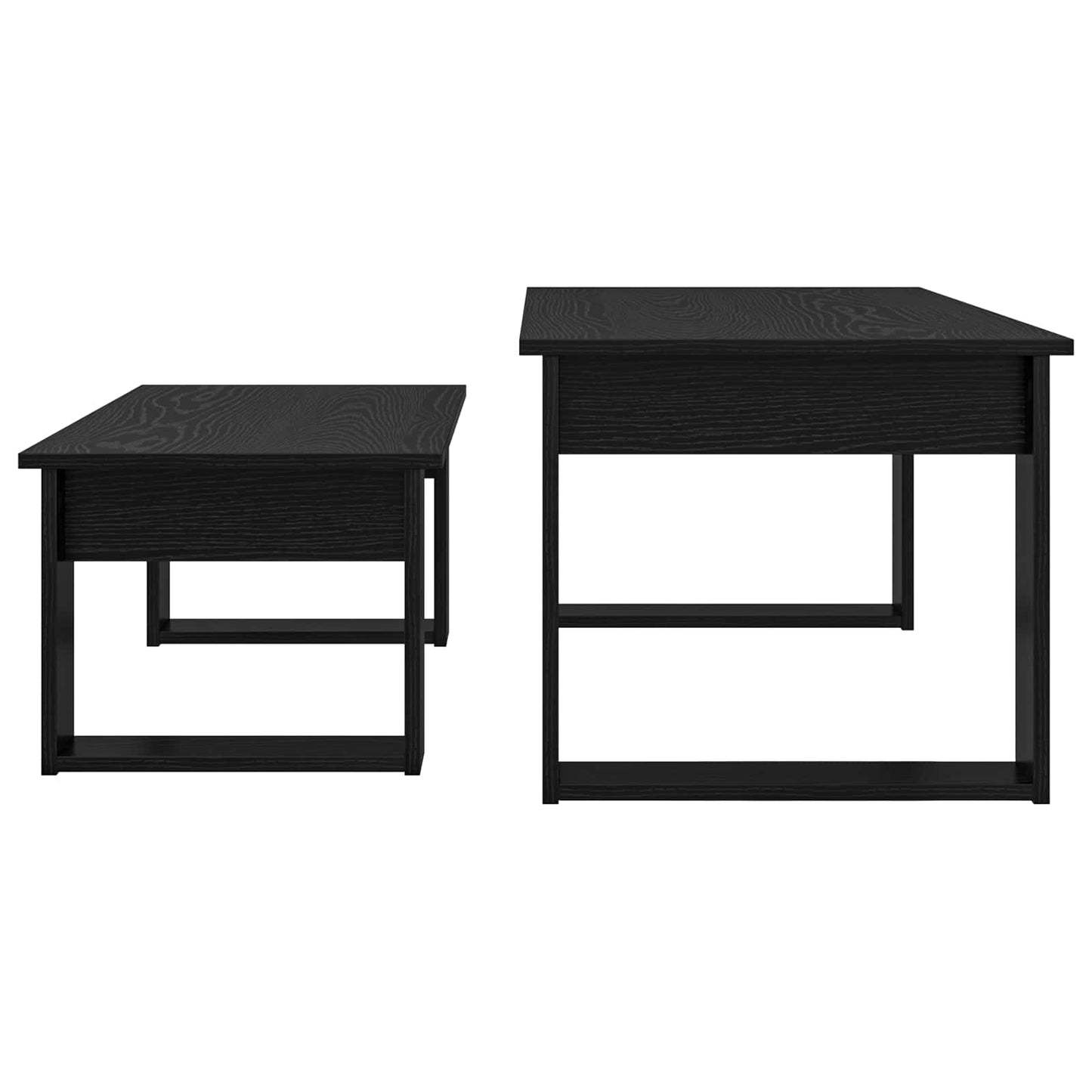 vidaXL Σετ Τραπεζιού Για Καφέ 2 pcs Μαύρη Οξυά Επεξεργασμένο ξύλο