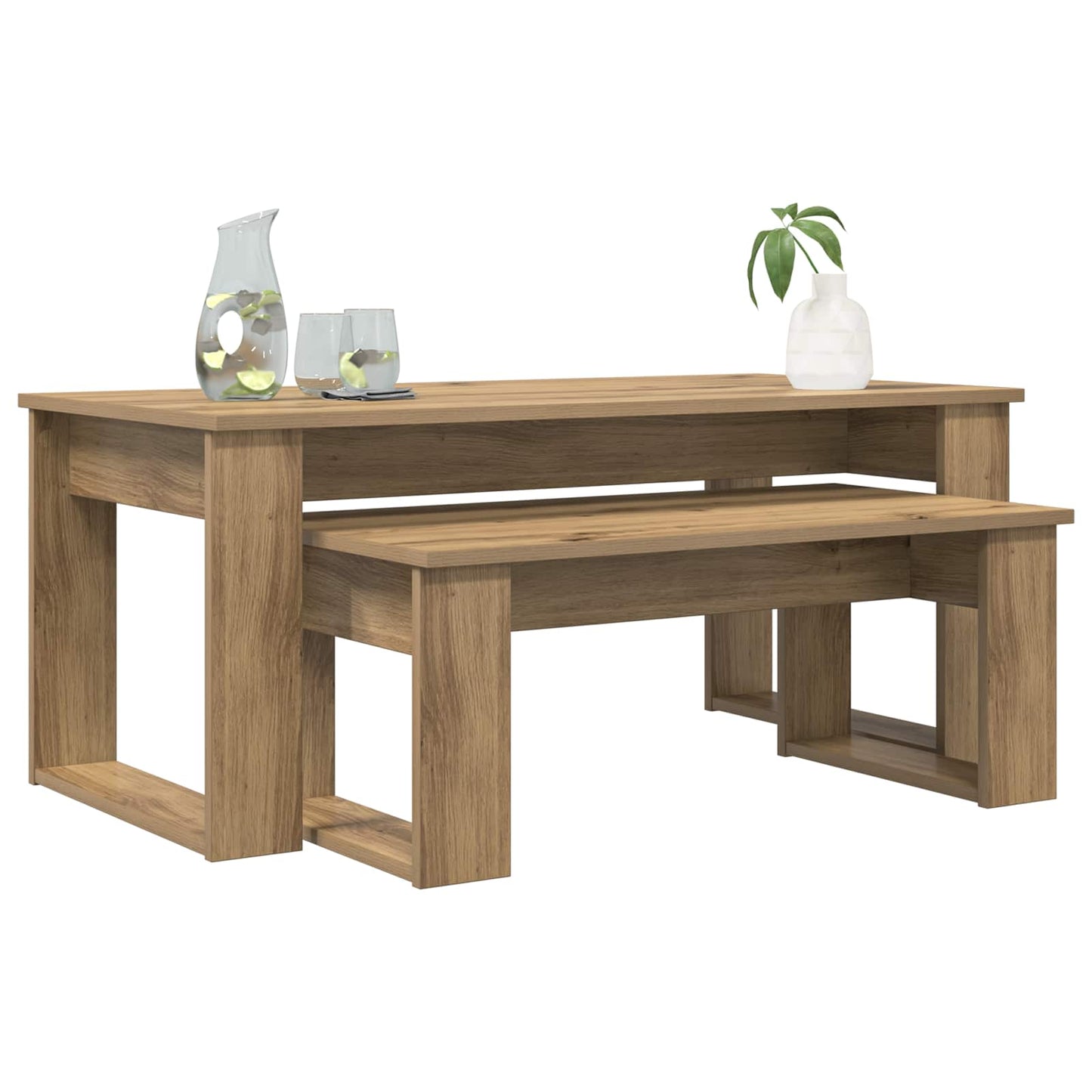 vidaXL Σετ Τραπεζιού Για Καφέ 2 pcs Artisan Oak Επεξεργασμένο ξύλο