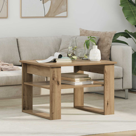 vidaXL Τραπεζάκι σαλονιού με αποθήκευση Artisan Oak 64 x 54 x 44 εκ