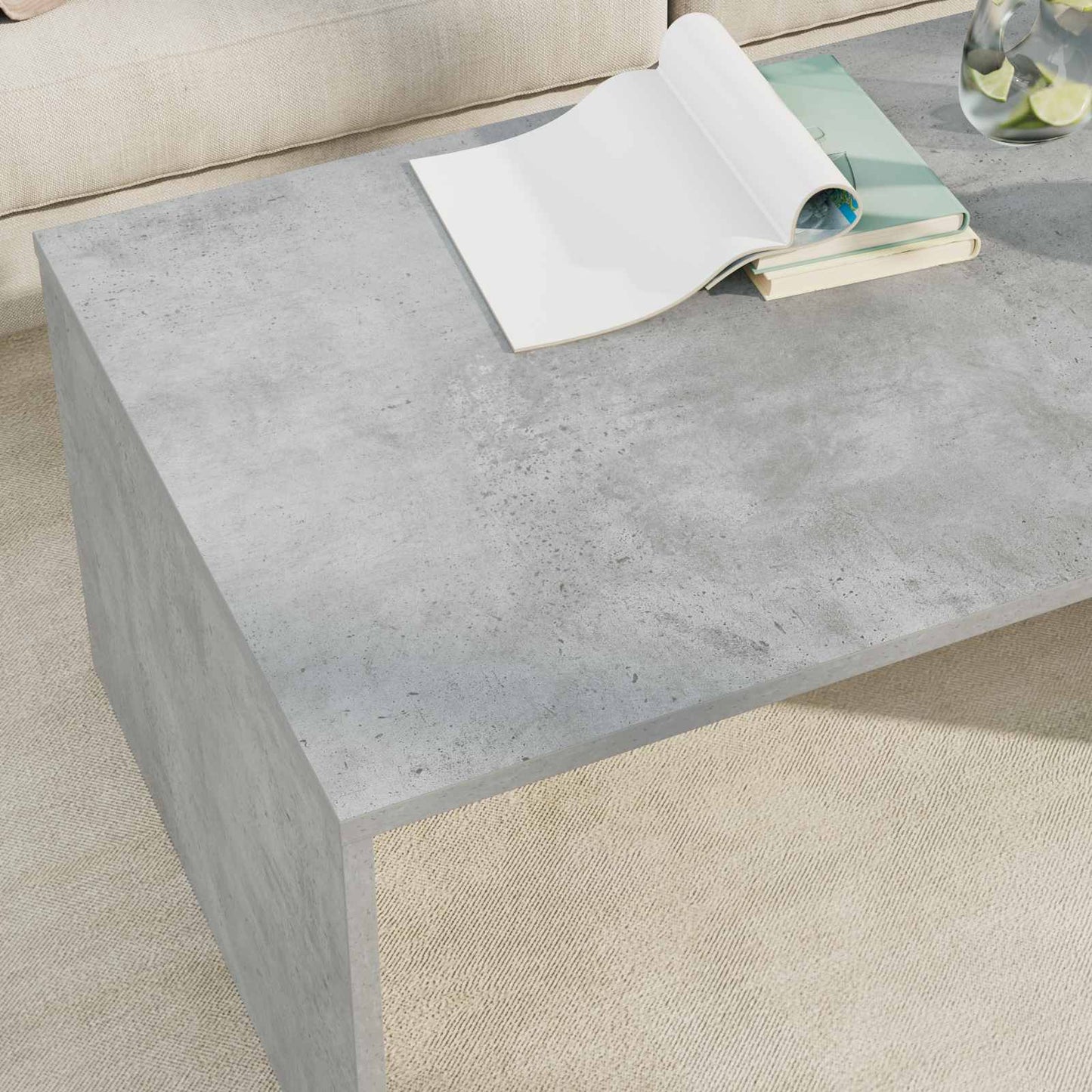 vidaXL Τραπεζάκι σαλονιού Σκυρόδεμα Γκρι 95 x 50 x 34 εκ