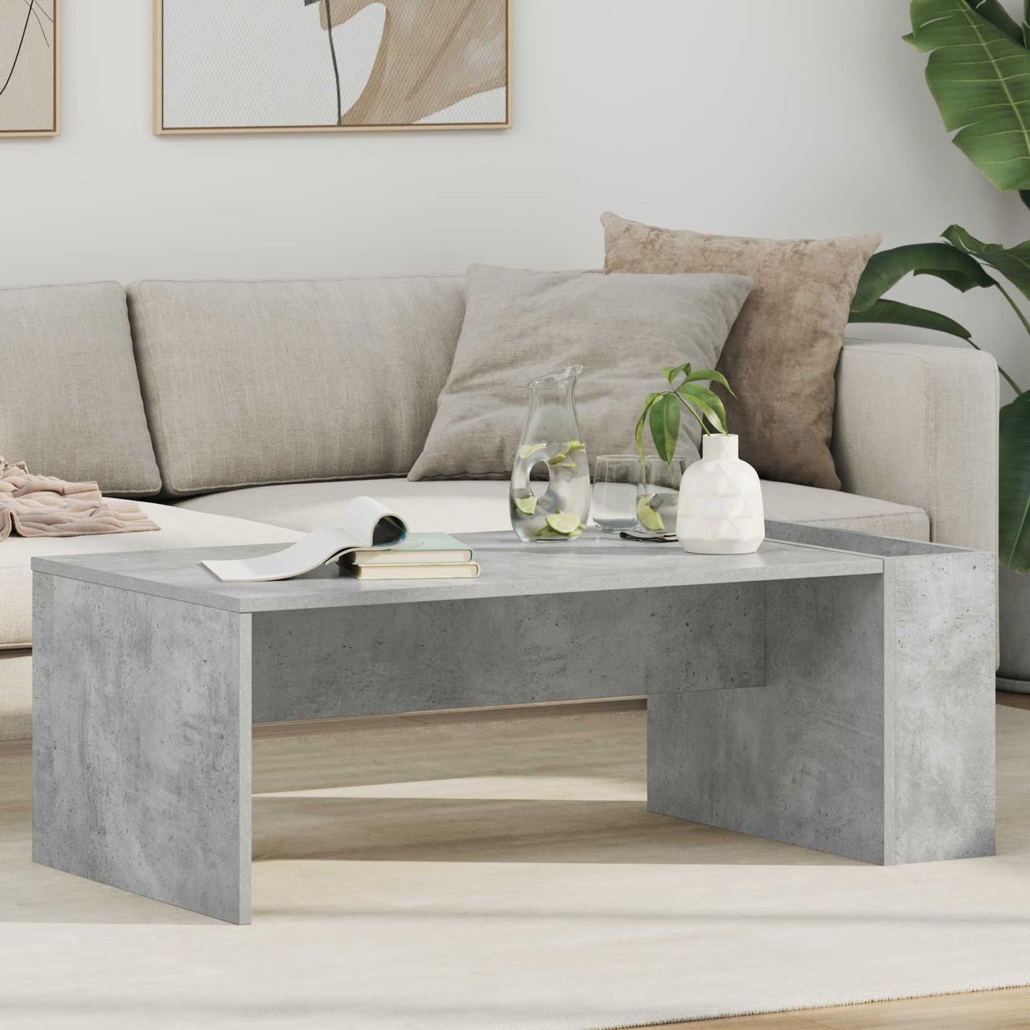 vidaXL Τραπεζάκι σαλονιού Σκυρόδεμα Γκρι 95 x 50 x 34 εκ