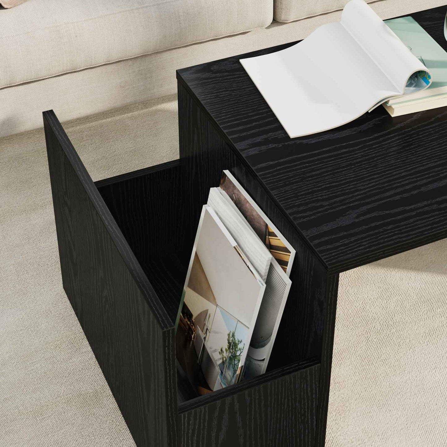 vidaXL Τραπεζάκι σαλονιού Μαύρη Οξυά 90 x 45 x 35 cm
