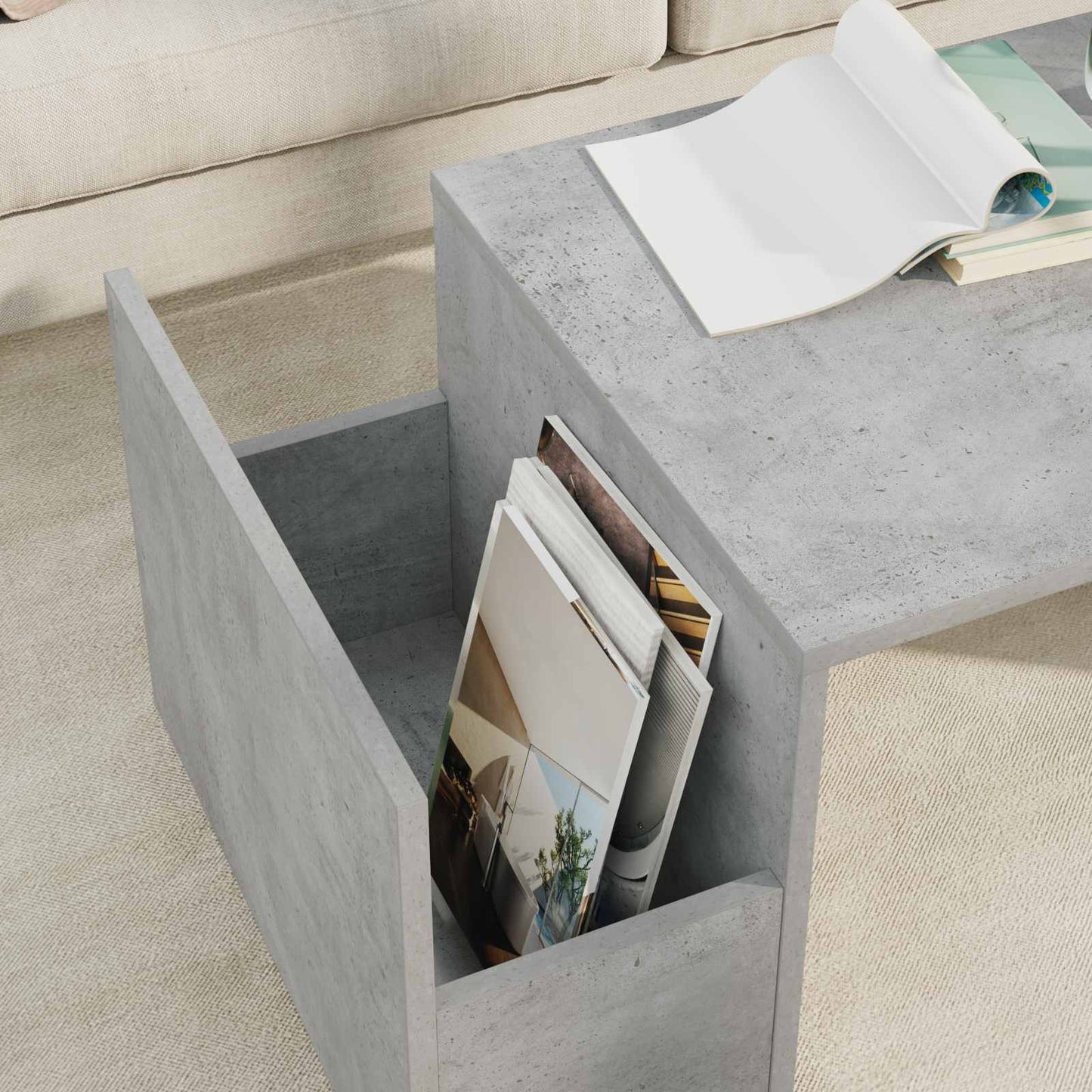 vidaXL Τραπεζάκι σαλονιού Σκυρόδεμα Γκρι 90 x 45 x 35 cm