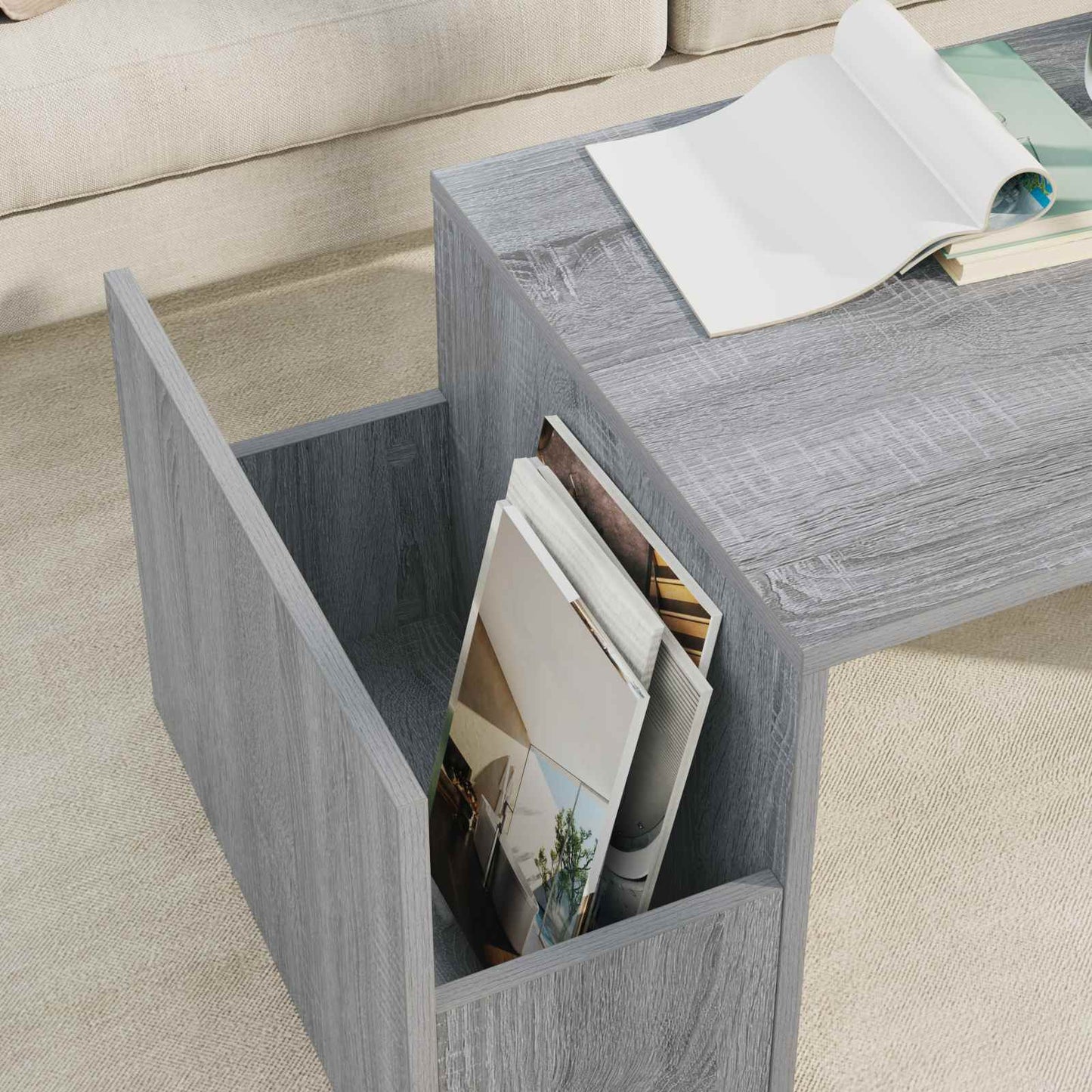 vidaXL Τραπεζάκι σαλονιού Γκρίζο Σονομα 90 x 45 x 35 cm