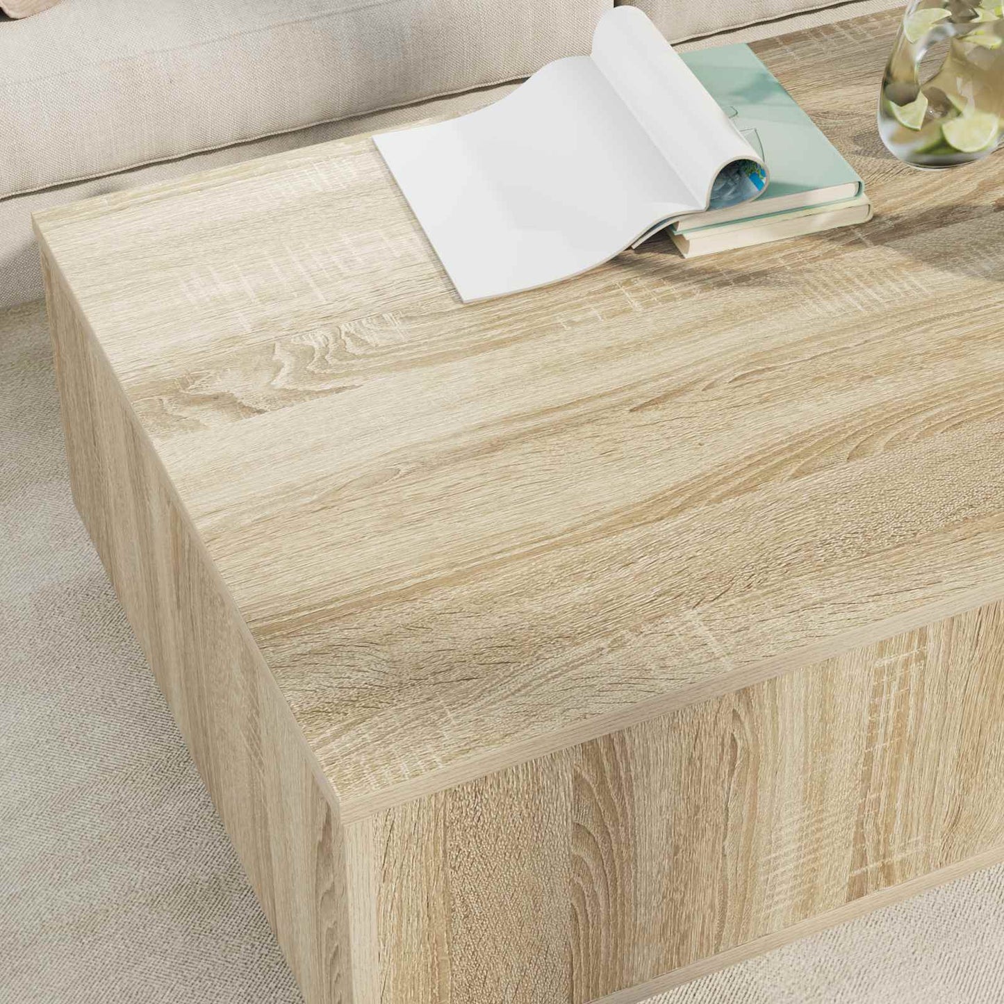 vidaXL Τραπεζάκι σαλονιού με συρτάρι Δρύς Sonoma 95 x 55 x 31 εκ