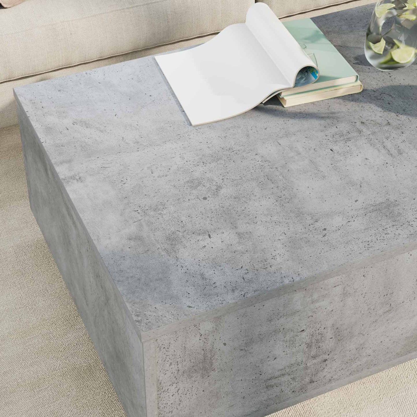 vidaXL Τραπεζάκι σαλονιού Σκυρόδεμα Γκρι 95 x 55 x 31 εκ