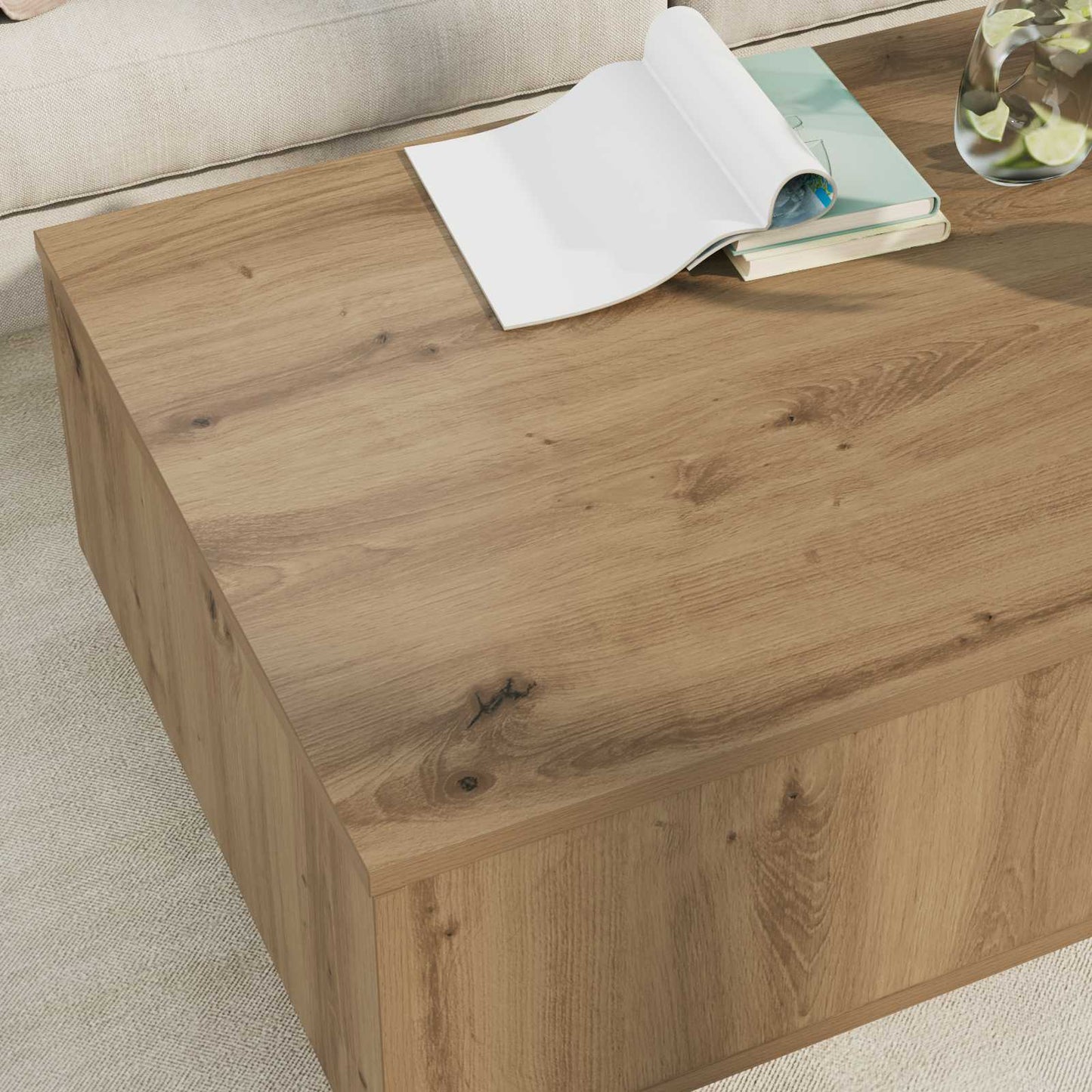 vidaXL Τραπεζάκι σαλονιού με συρτάρι Artisan Oak 95 x 55 x 31 εκ