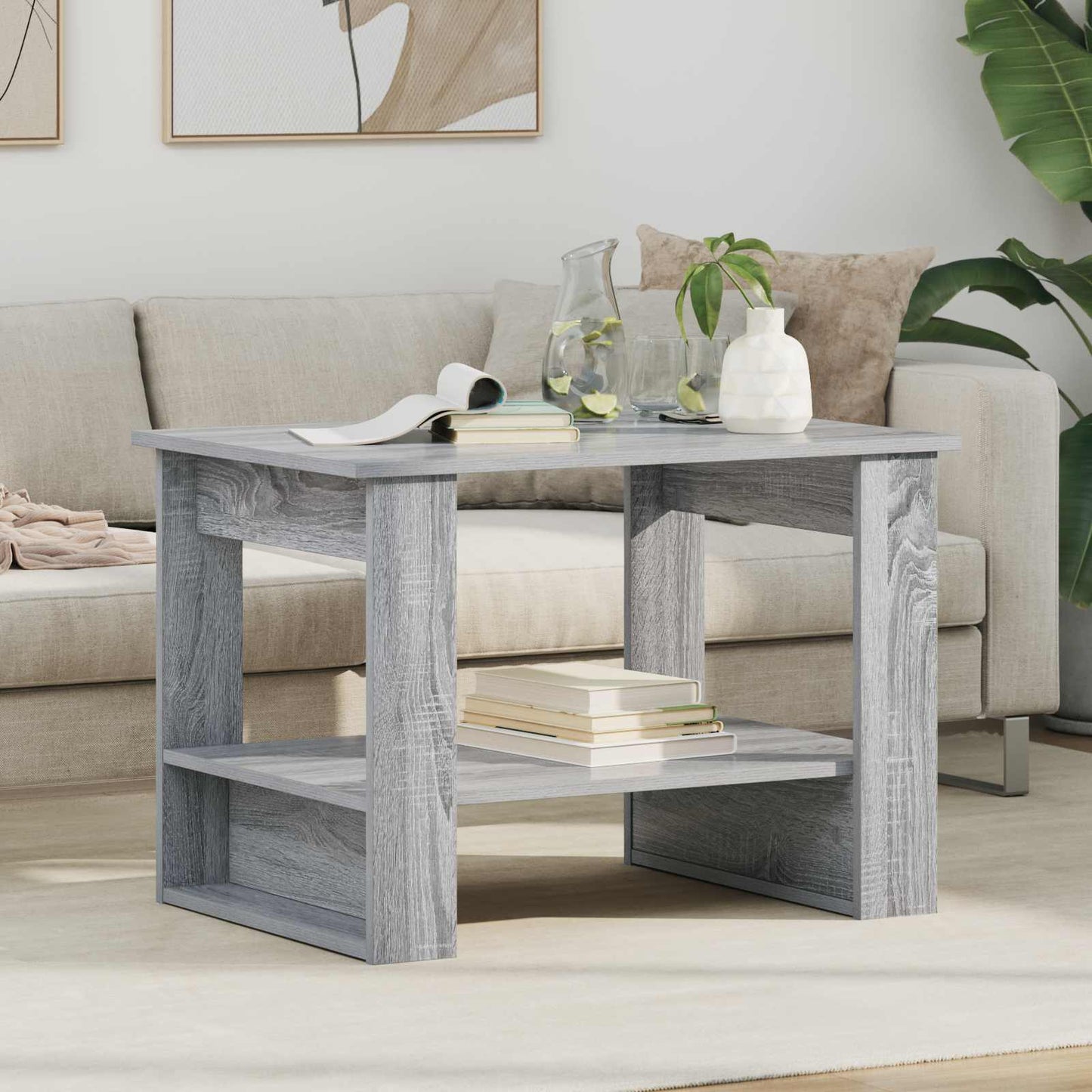 vidaXL Τραπεζάκι σαλονιού Γκρίζο Σονομα 72 x 50 x 50 εκ.