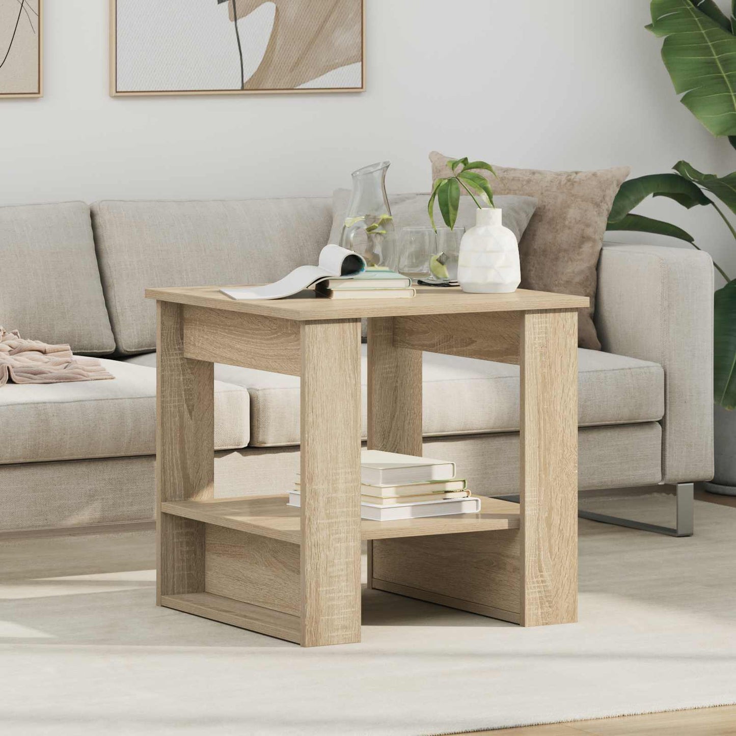 vidaXL Τραπεζάκι σαλονιού Δρύς Sonoma 51 x 50 x 50 εκ.