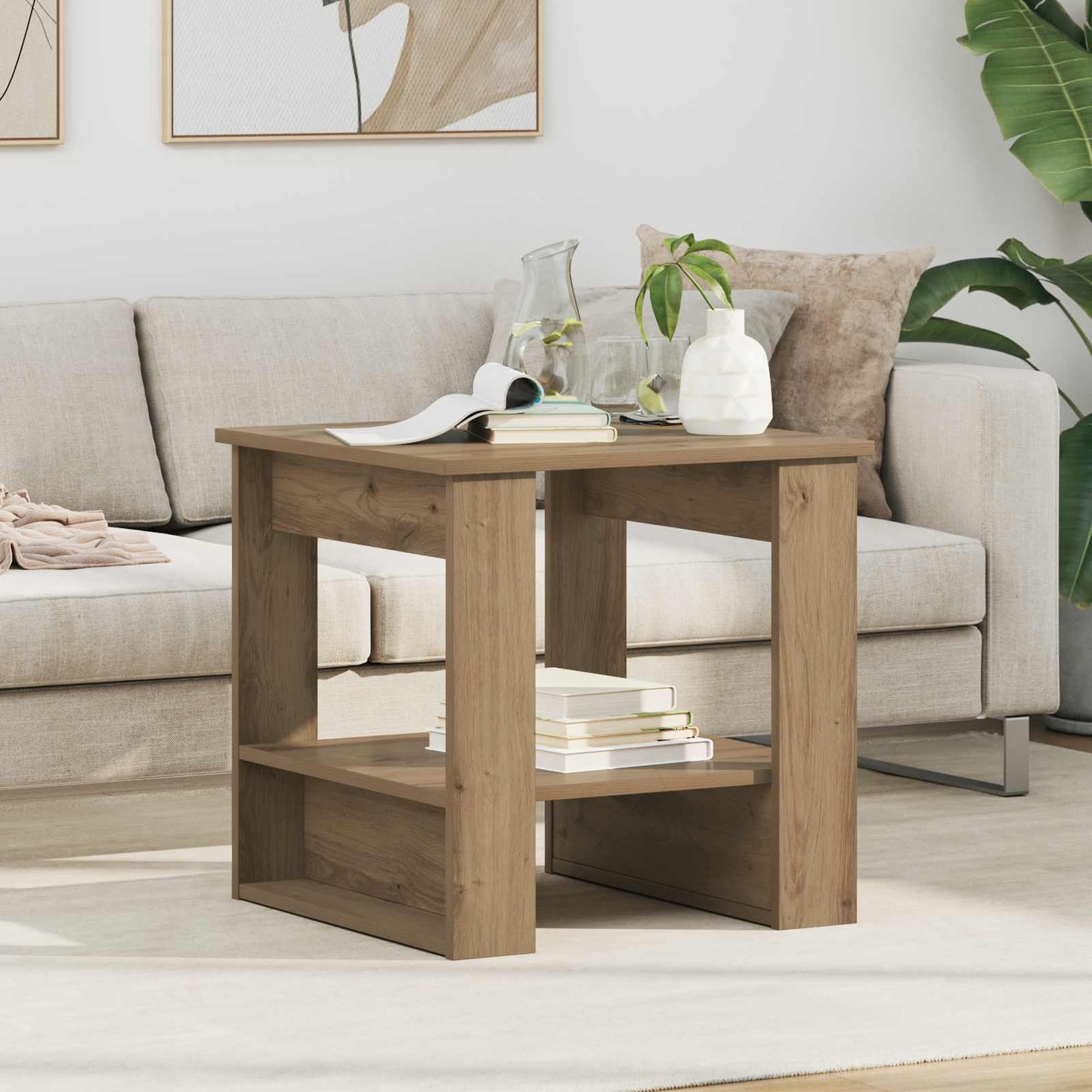 vidaXL Τραπεζάκι σαλονιού Artisan Oak 51 x 50 x 50 εκ.