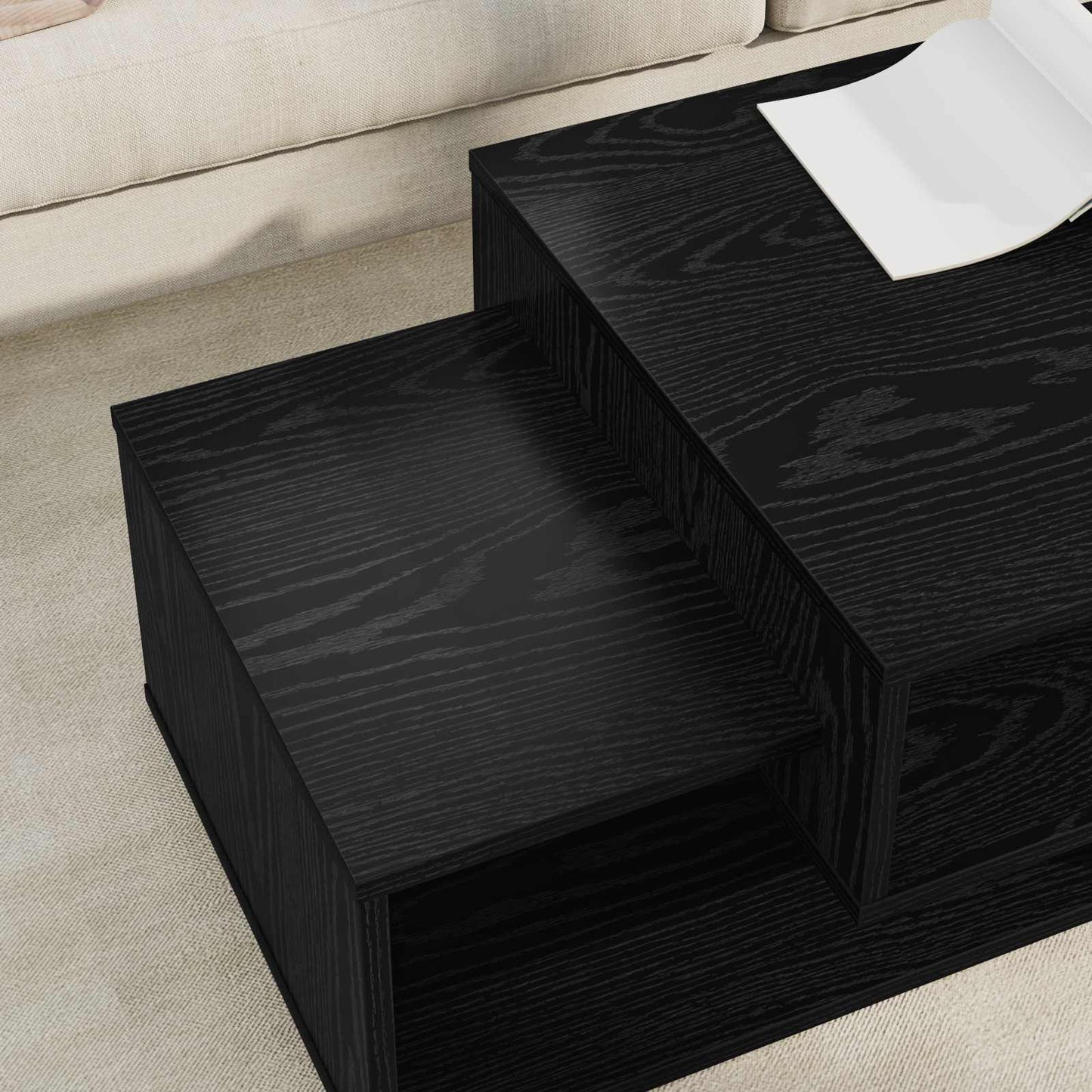vidaXL Τραπεζάκι σαλονιού Μαύρη Οξυά 105 x 50 x 32,5 εκ