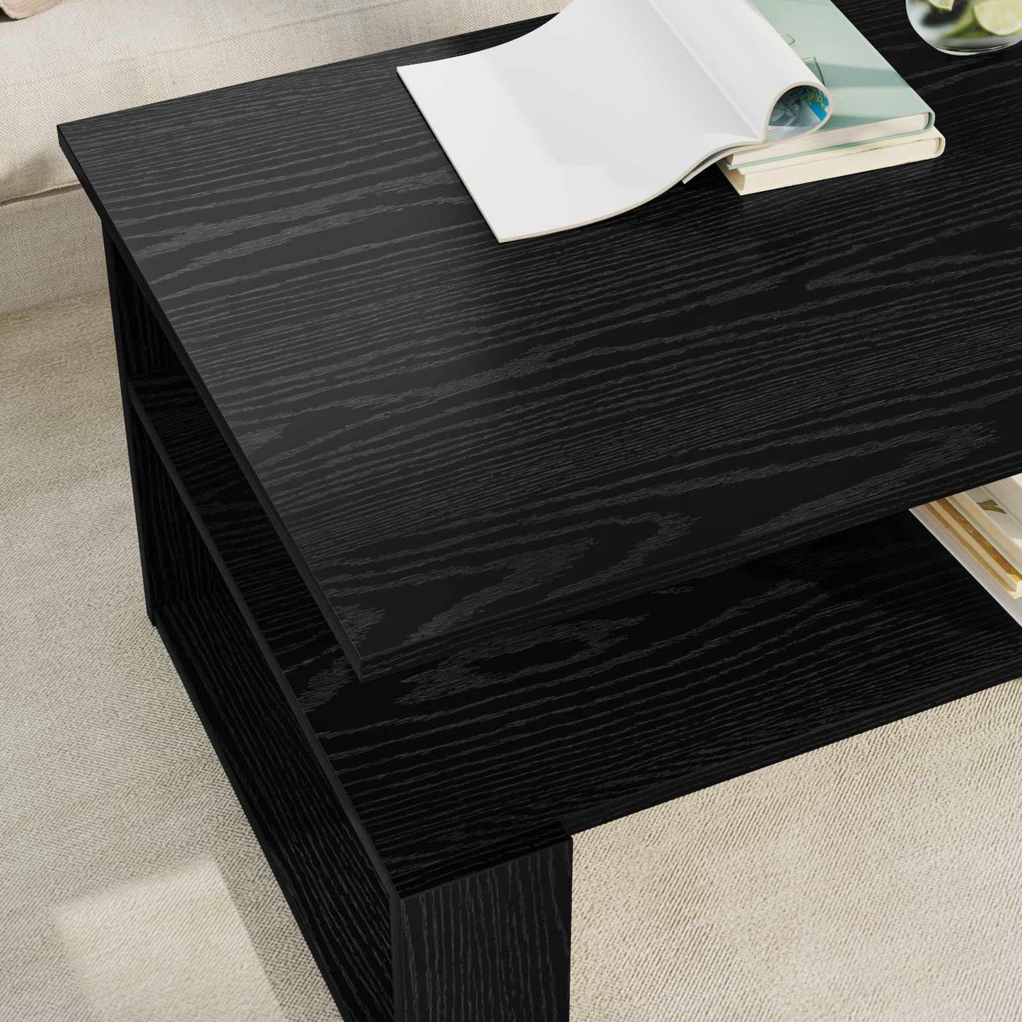 vidaXL Τραπεζάκι σαλονιού Μαύρη Οξυά 90 x 50 x 40 cm