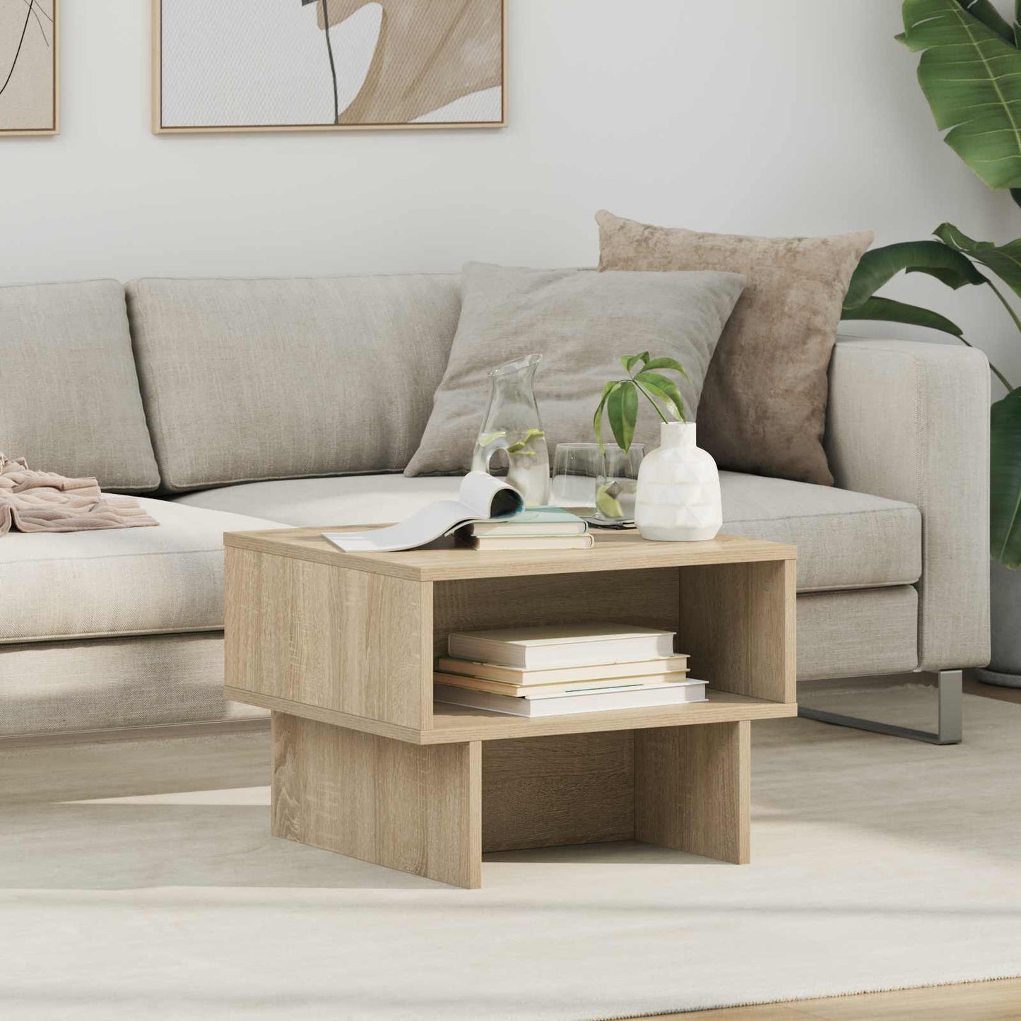 vidaXL Τραπεζάκι σαλονιού Δρύς Sonoma 48 x 46 x 35 εκ.