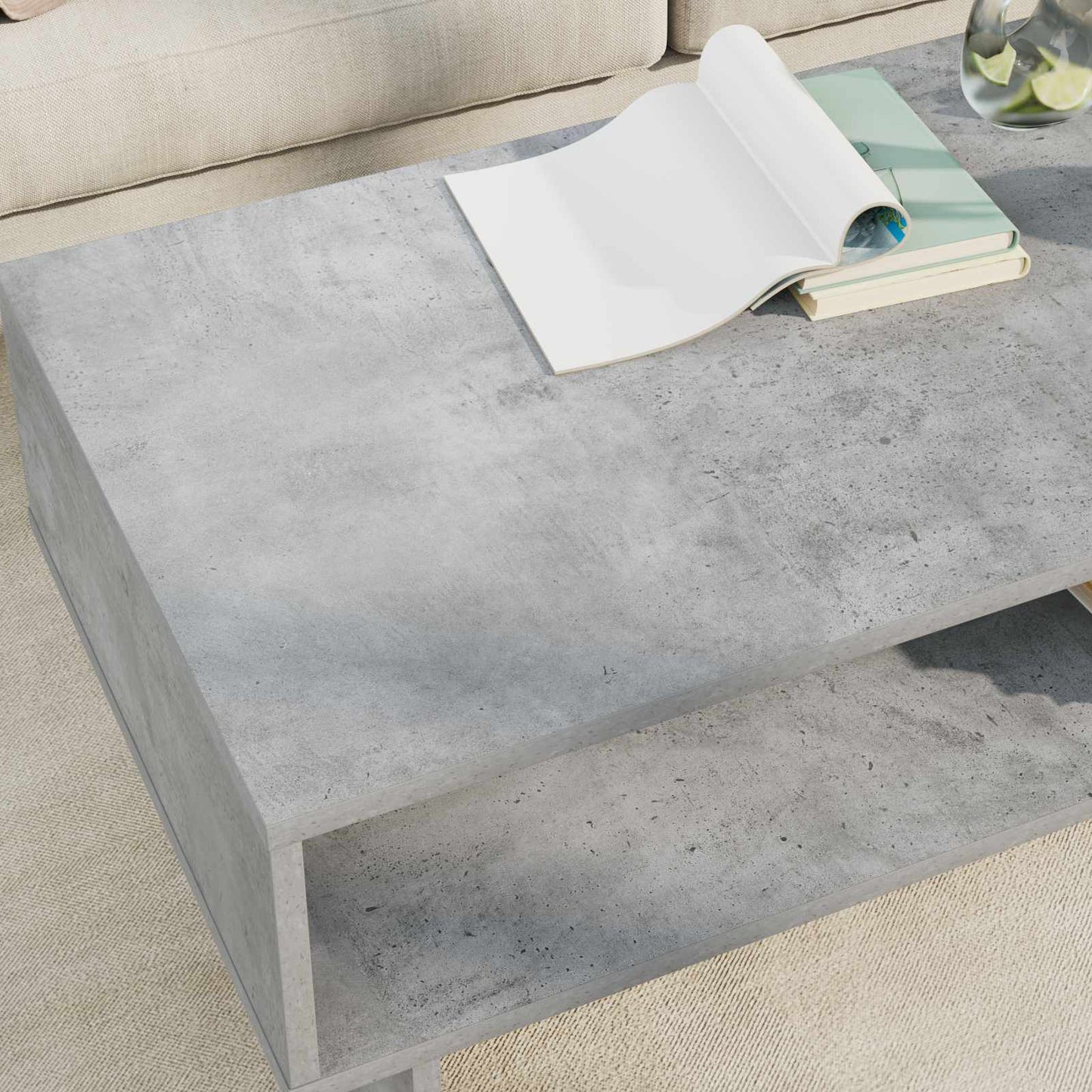 vidaXL Τραπεζάκι σαλονιού Σκυρόδεμα Γκρι 100 x 46 x 35 εκ.