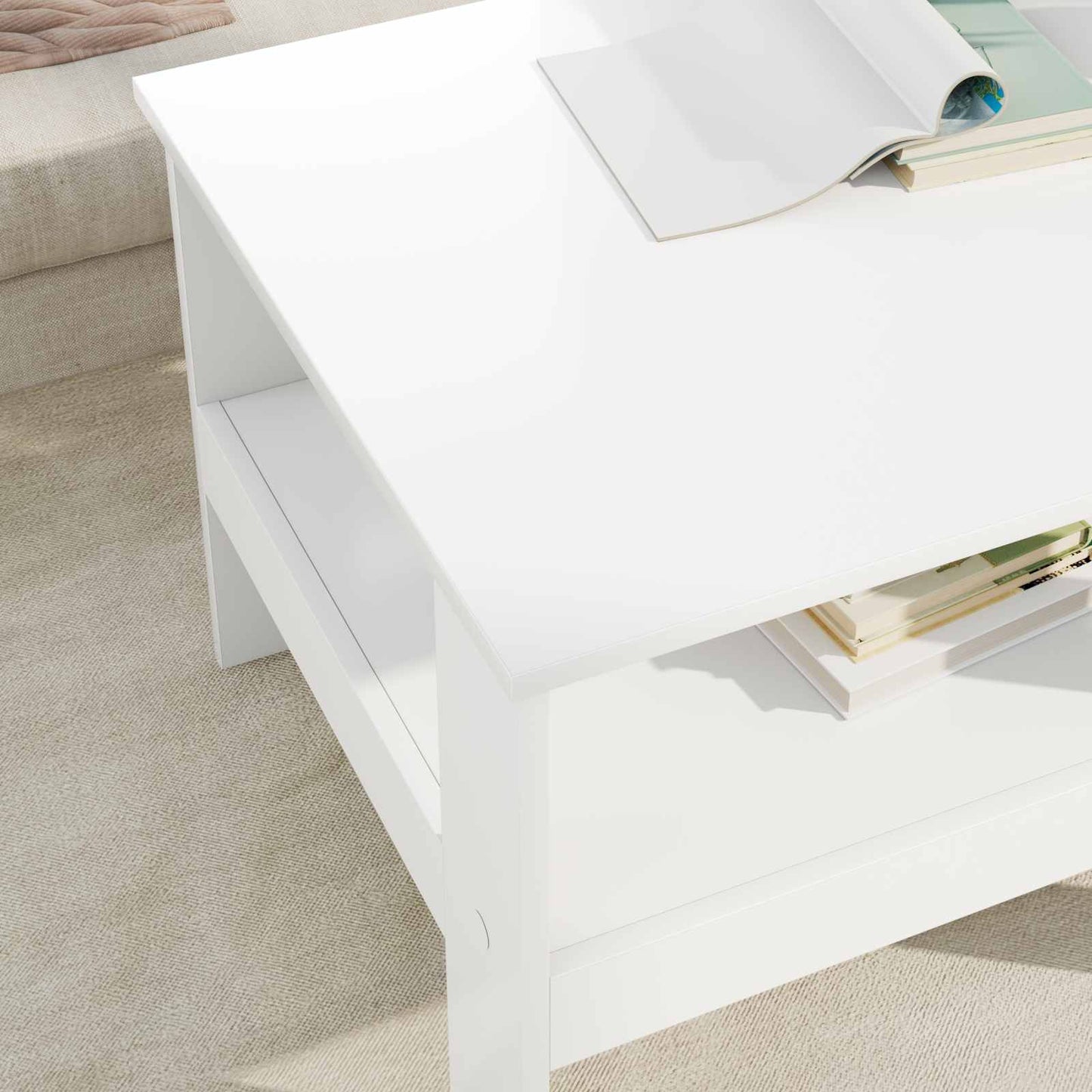 vidaXL Τραπεζάκι σαλονιού Λευκό 57 x 55 x 45 εκ Επεξεργασμένο ξύλο