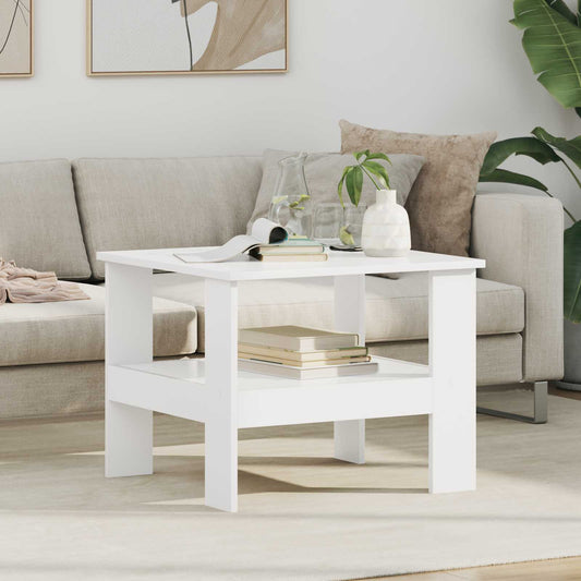 vidaXL Τραπεζάκι σαλονιού Λευκό 57 x 55 x 45 εκ Επεξεργασμένο ξύλο