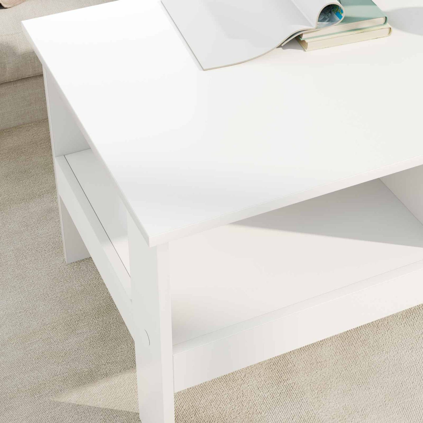 vidaXL Τραπεζάκι σαλονιού Λευκό 90 x 50 x 45 cm Επεξεργασμένο ξύλο