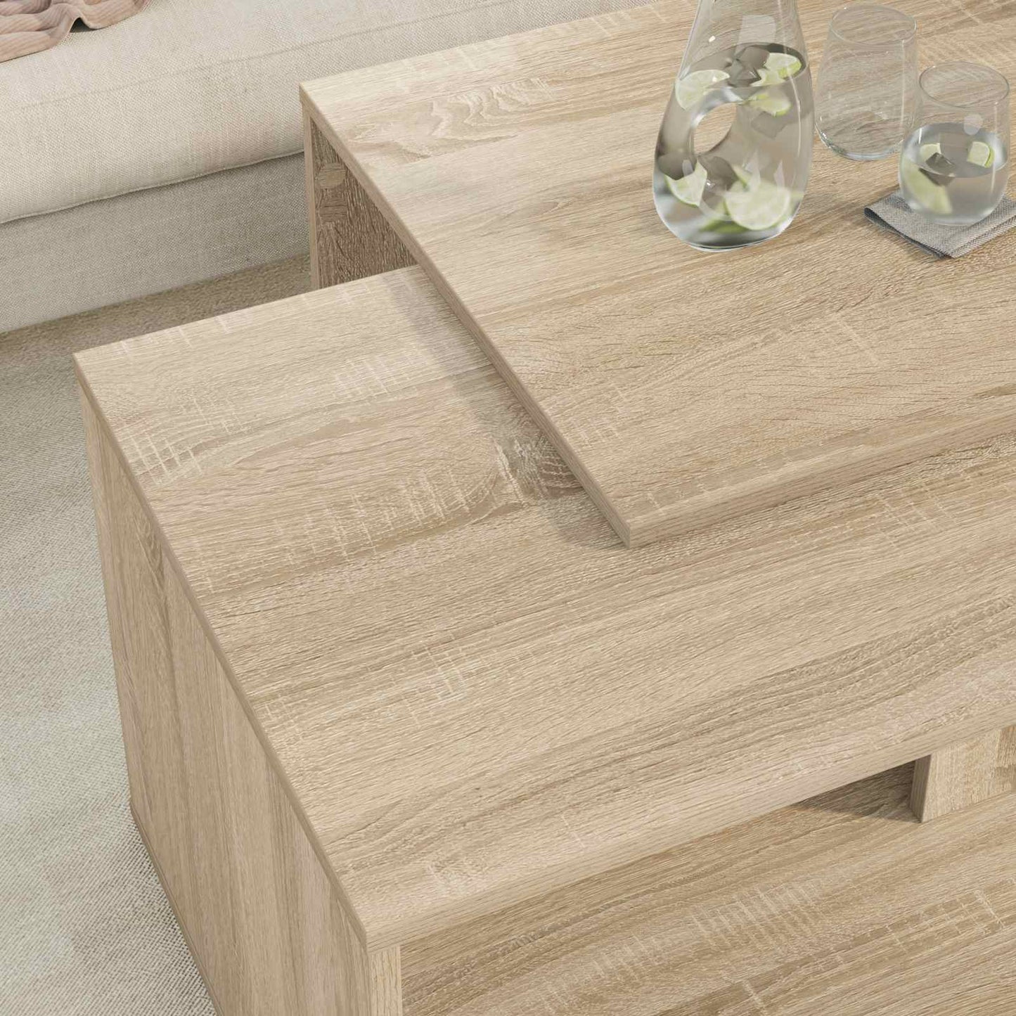 vidaXL Σετ Τραπεζιού Για Καφέ 2 pcs Δρύς Sonoma Επεξεργασμένο ξύλο