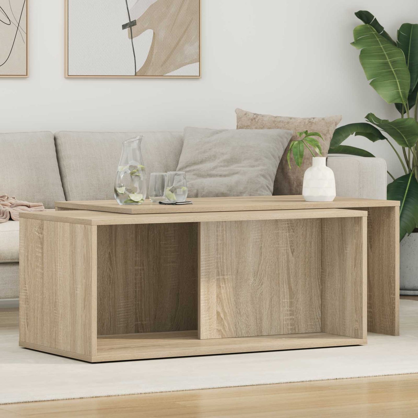 vidaXL Σετ Τραπεζιού Για Καφέ 2 pcs Δρύς Sonoma Επεξεργασμένο ξύλο