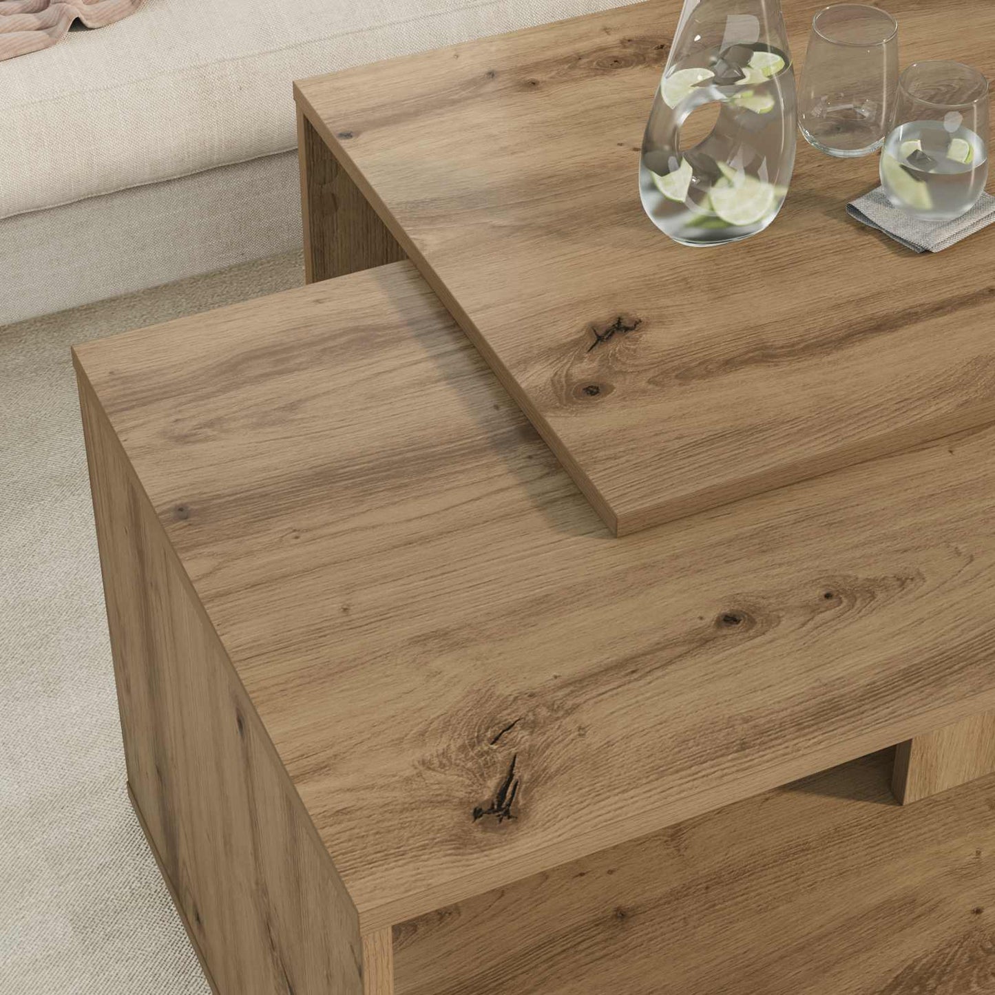 vidaXL Σετ Τραπεζιού Για Καφέ 2 pcs Artisan Oak Επεξεργασμένο ξύλο